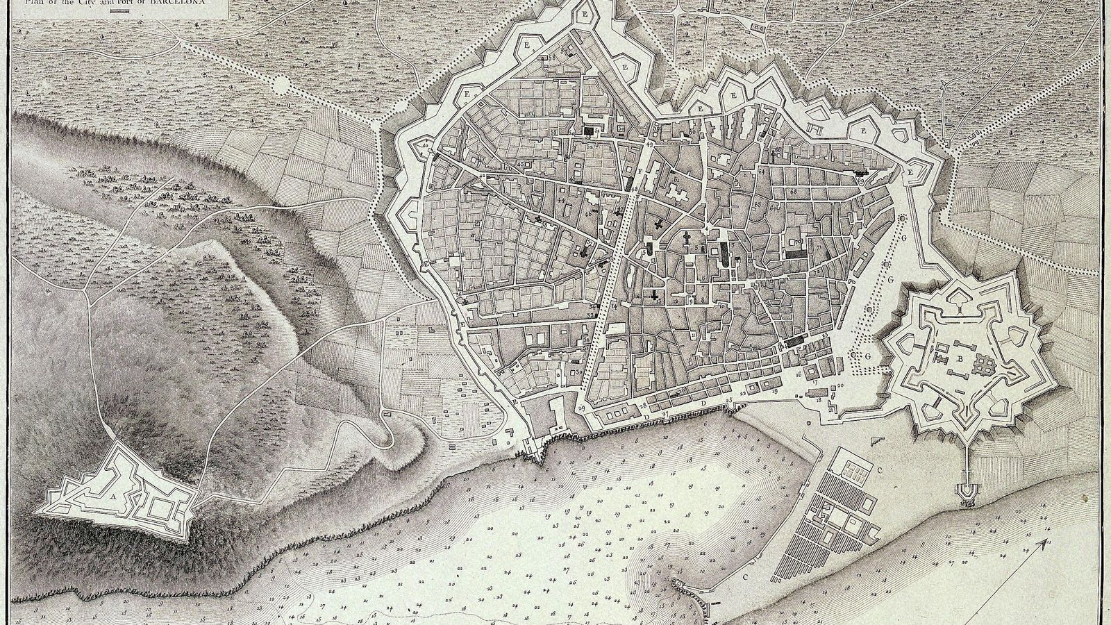 Barcelona en 1806, la Ciudadela. Barcelona en 1806, la Ciudadela.