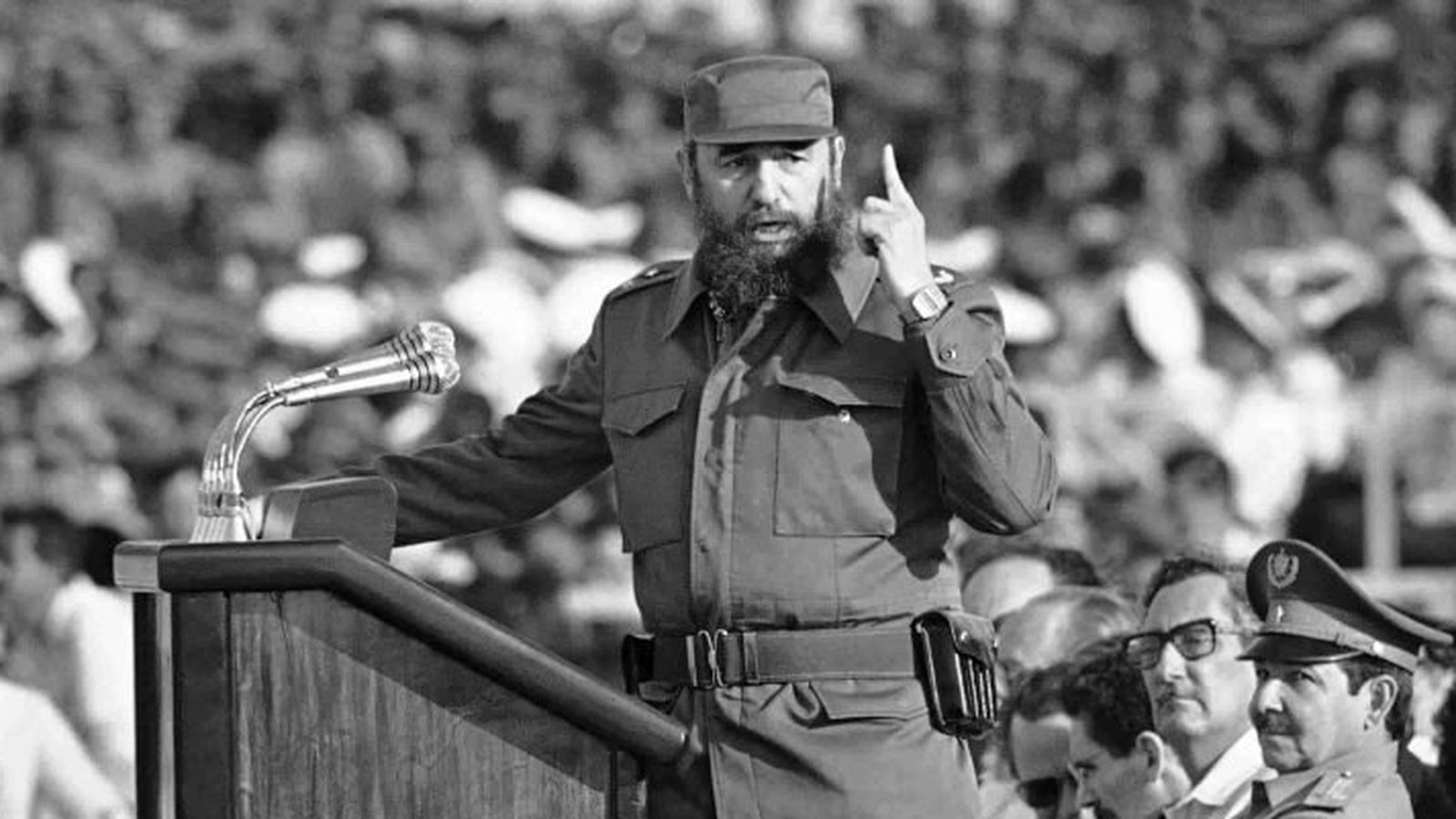 Fidel Castro en uno de sus actos políticos.