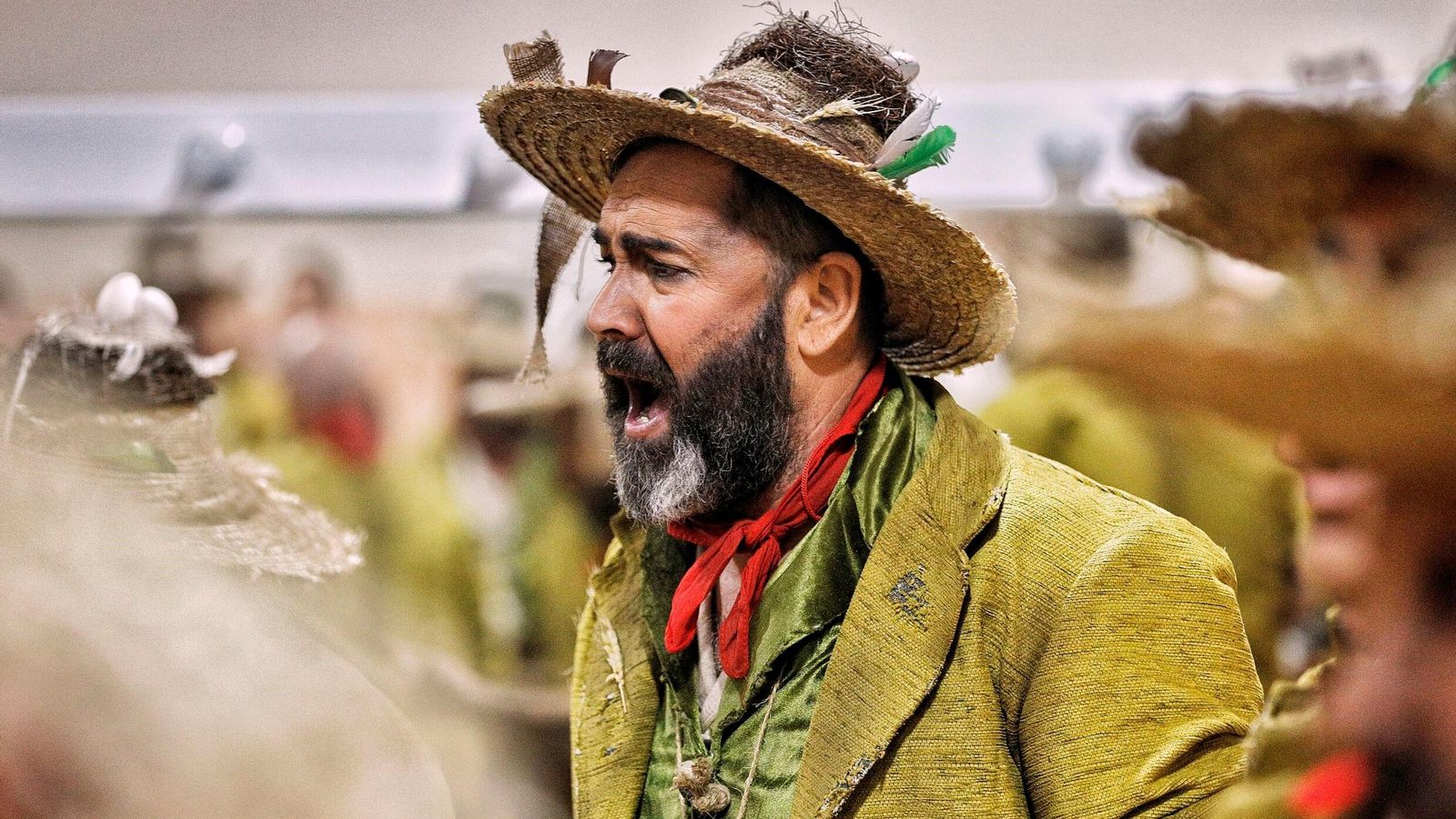 José Juan Pastrana con su comparsa de este año 'Pueblejito la Frontera'