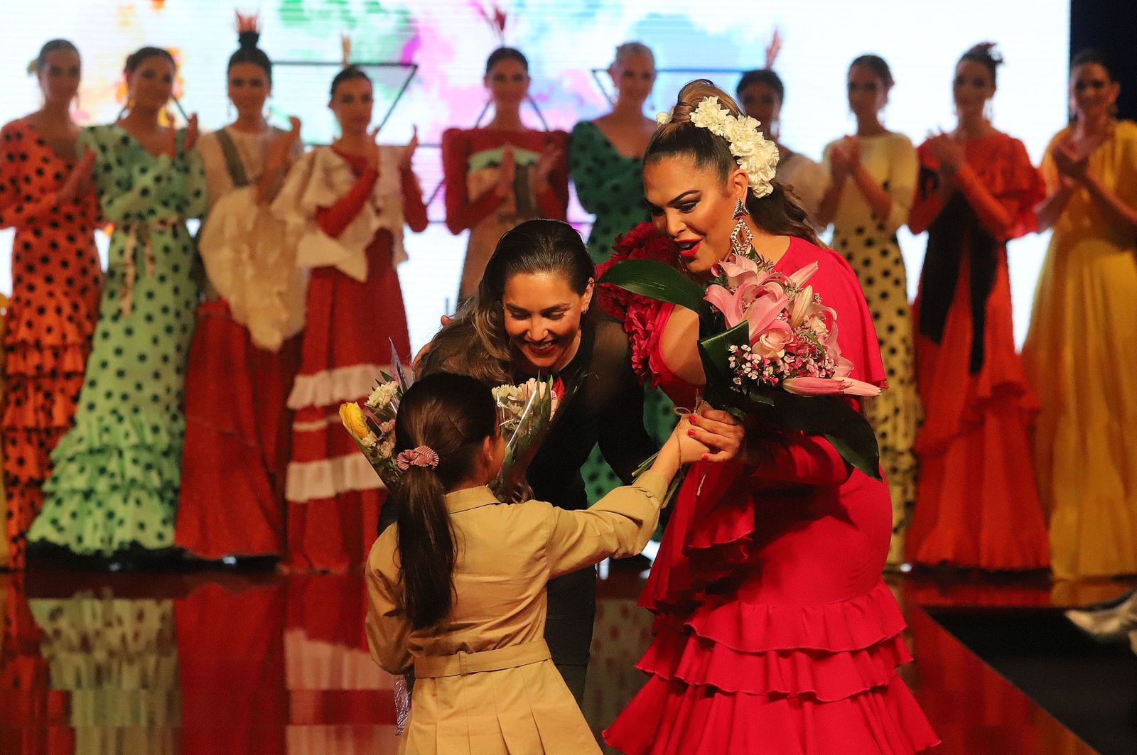 Huelva Flamenca 2023. Imágenes de la pasarela de moda flamenca de la modista Adelina Infante