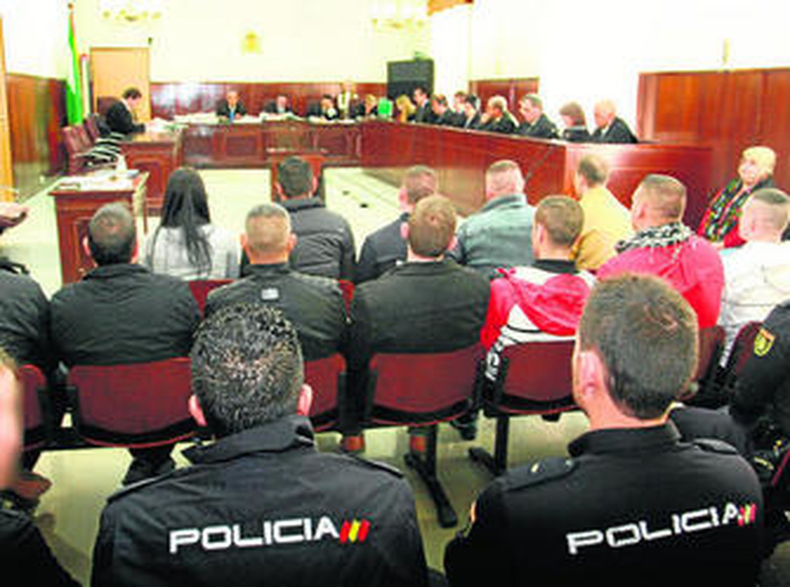 Aspecto de la sala donde comenzó la vista oral del juicio, ayer.