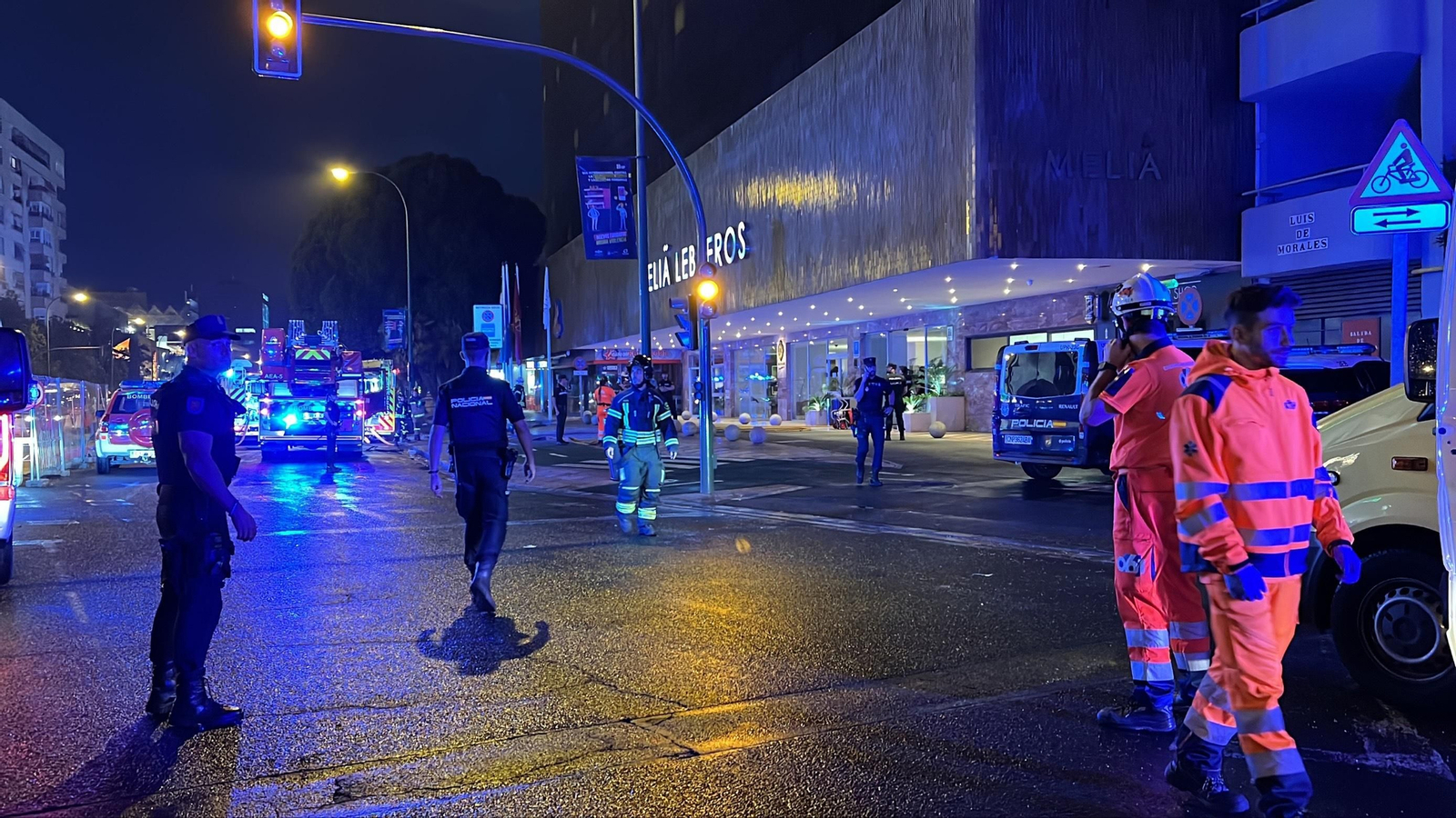 Incendio en el hotel Los Lebreros en Sevilla