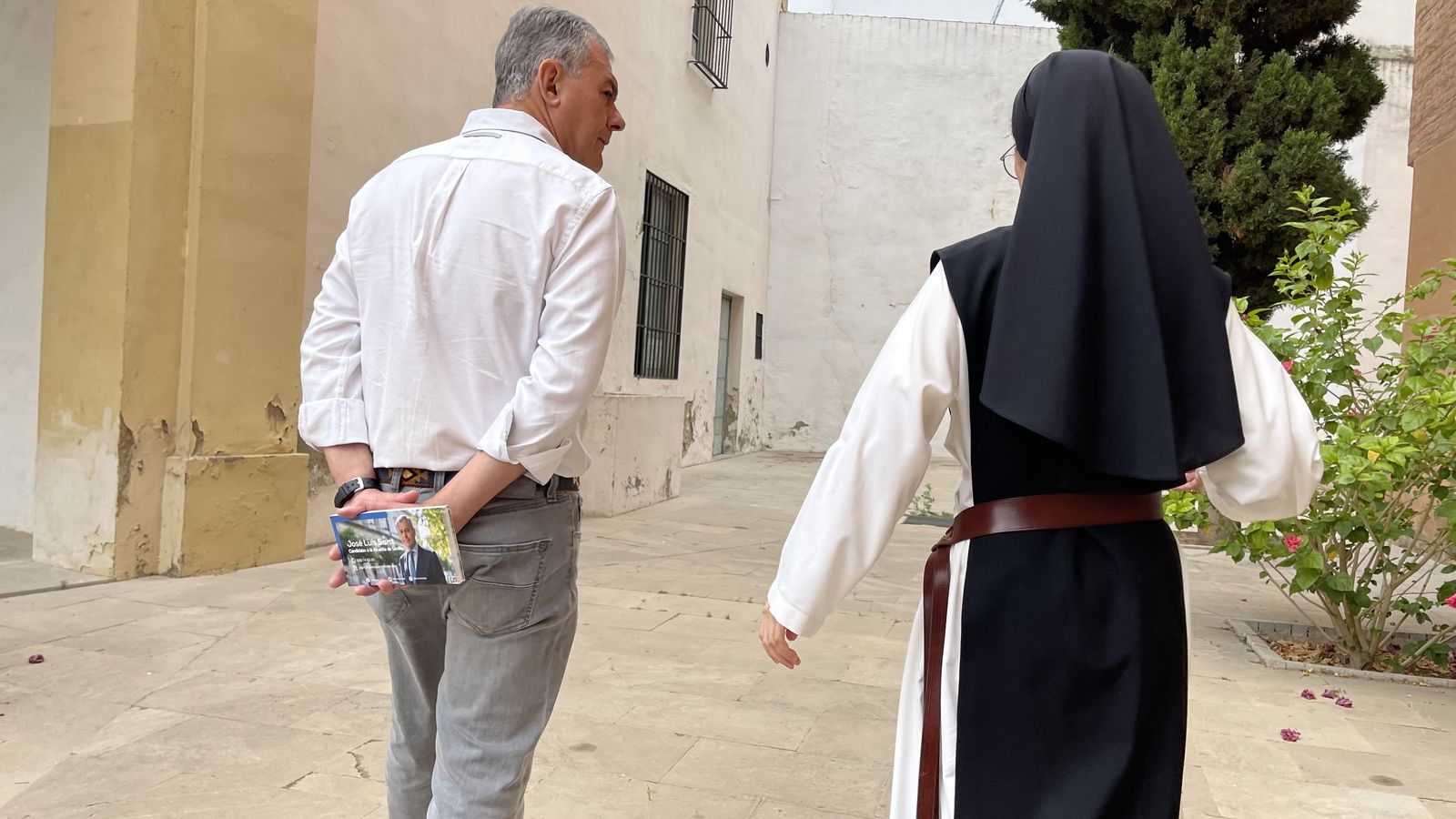 José Luis Sanz durante su visita a San Clemente.