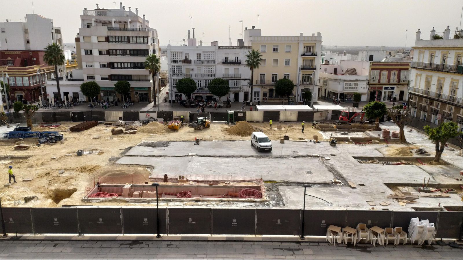 Obras de la plaza del Rey, en una imagen tomada a principios de la semana pasada.