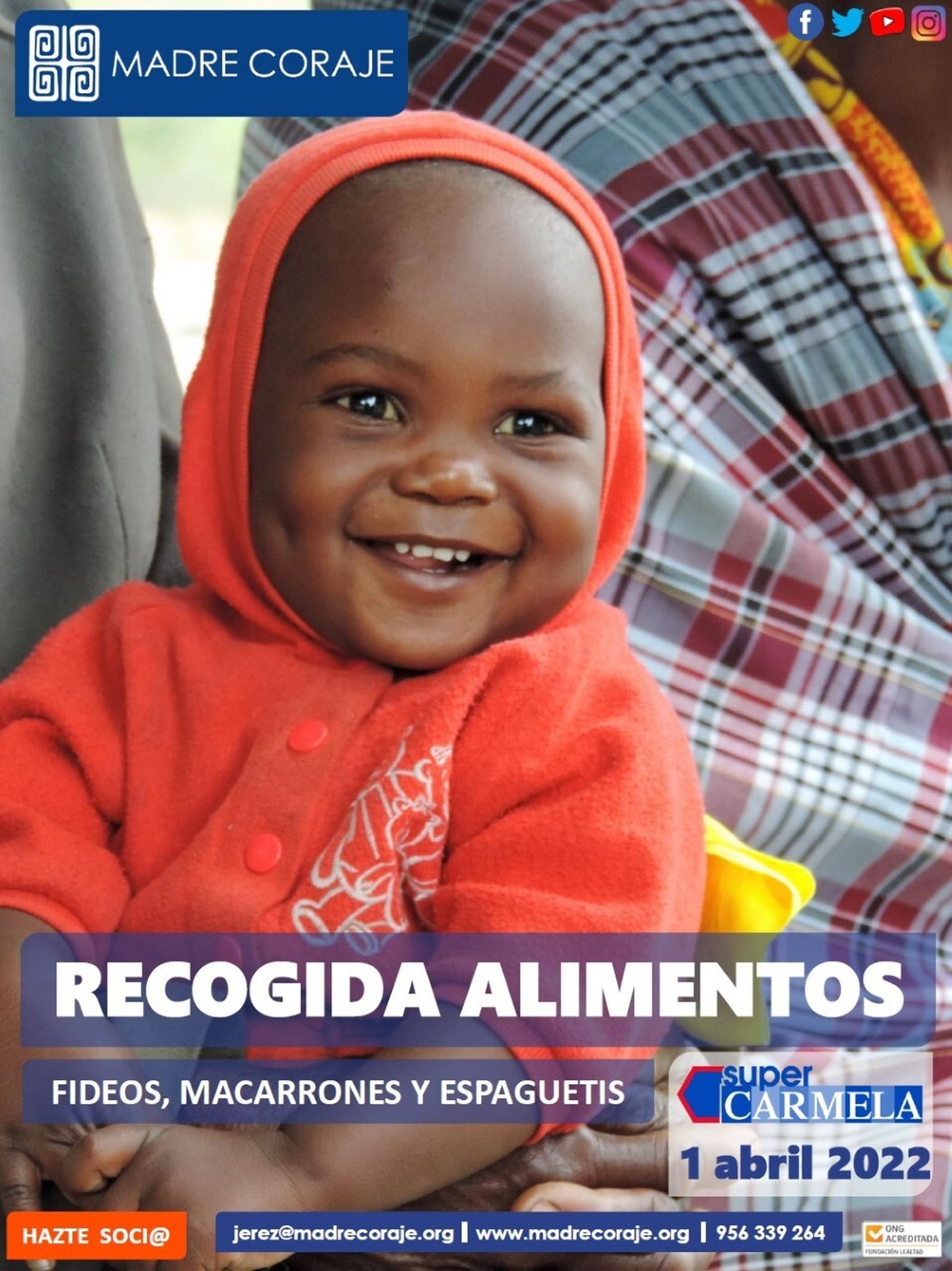 Imagen de la campaña de recogida de alimentos de Madre Coraje