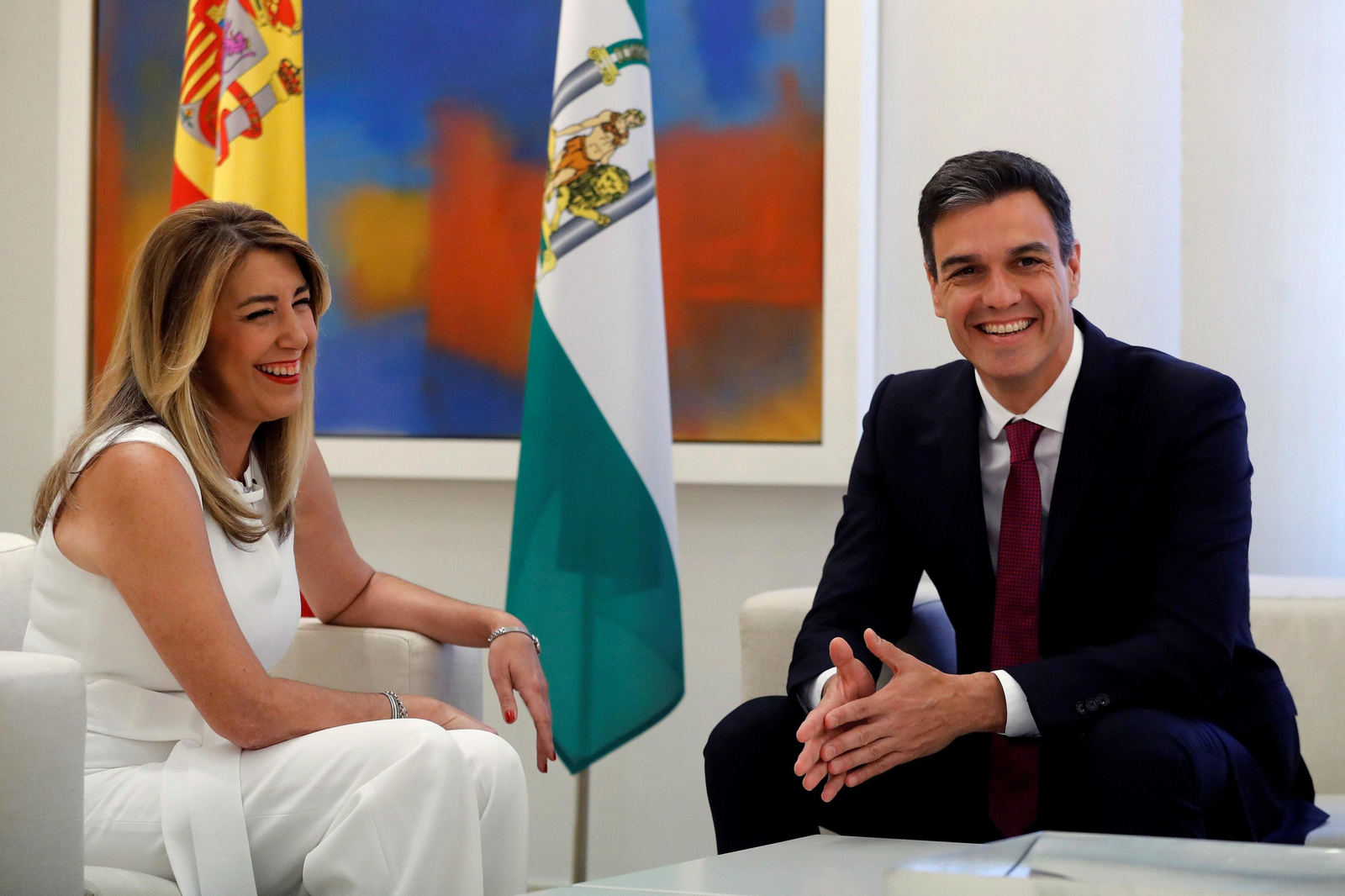 Reunión de Pedro Sánchez con Susana Díaz en La Moncloa