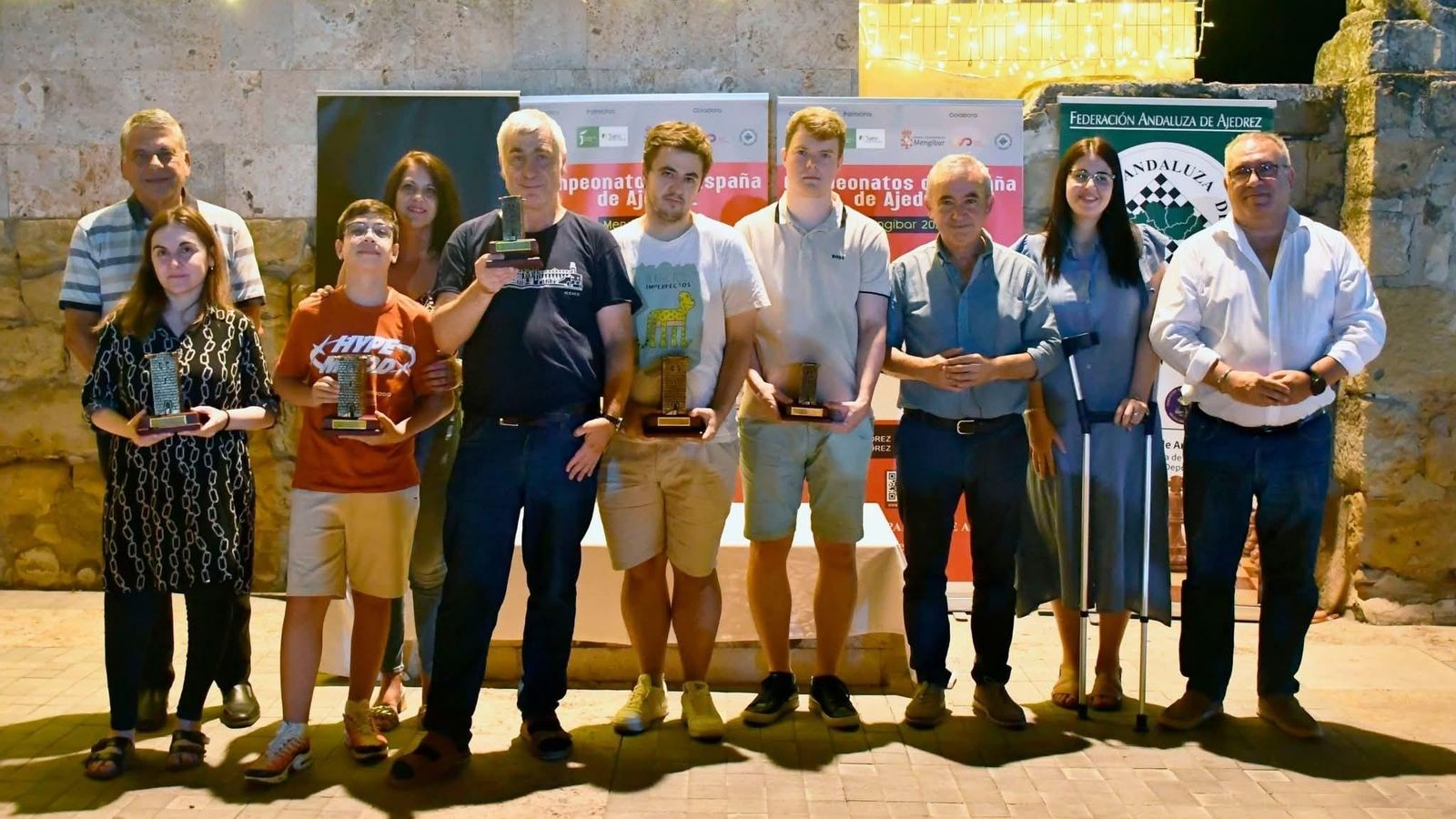 Foto de familia de los premiados en el Campeonato de España de Ajedrez Rápido.