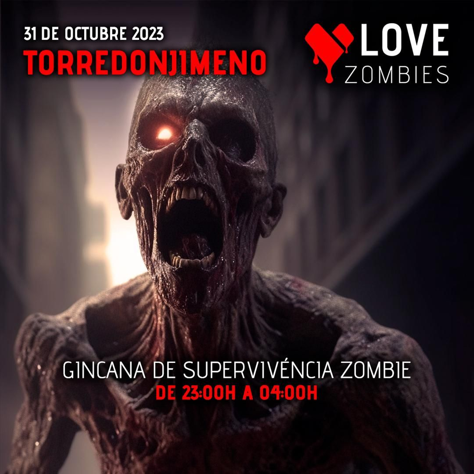 Cartel promocional de la actividad terrorífica para pasar una noche en vela llena de miedo.