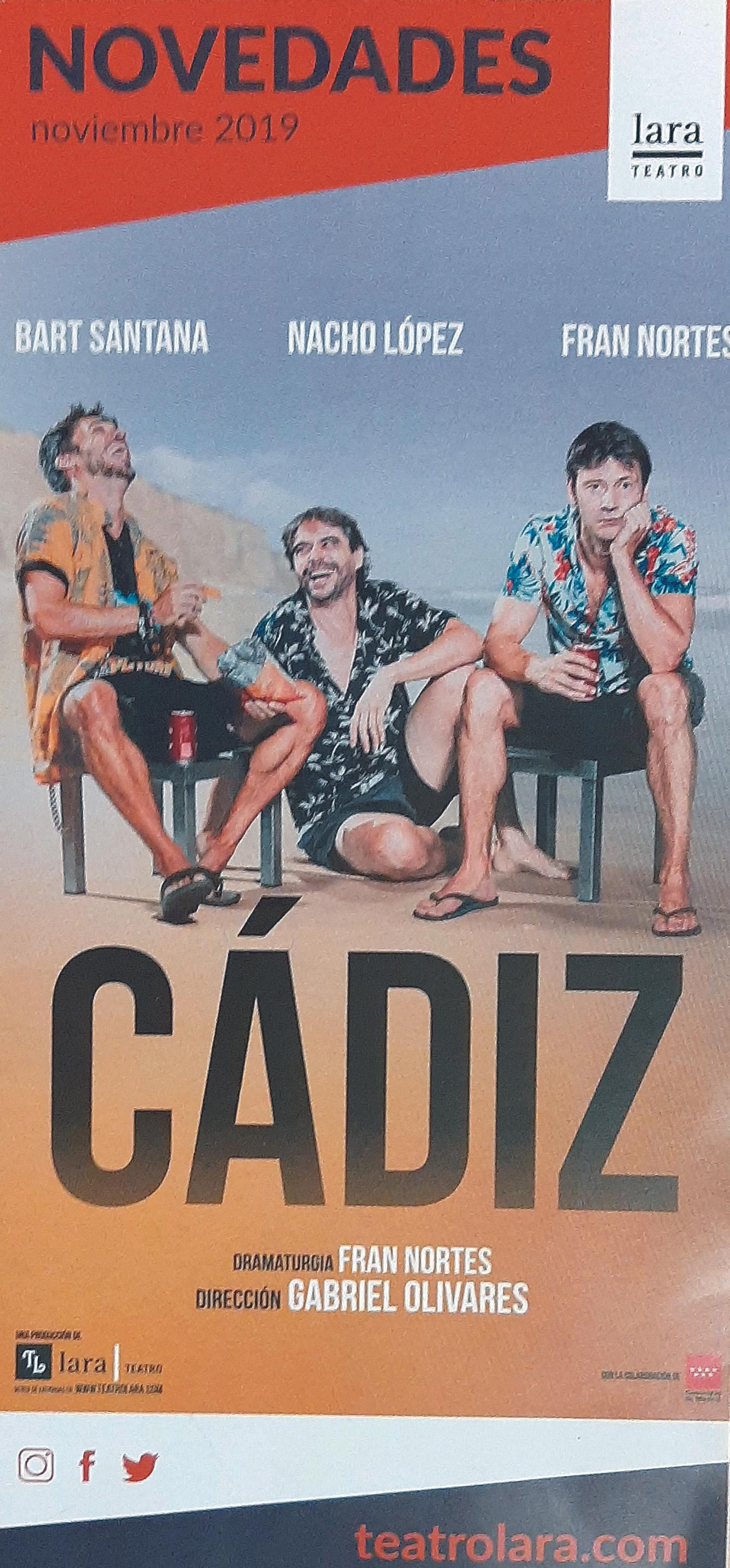 Cartel de la obra 'Cádiz' del Teatro Lara de Madrid.
