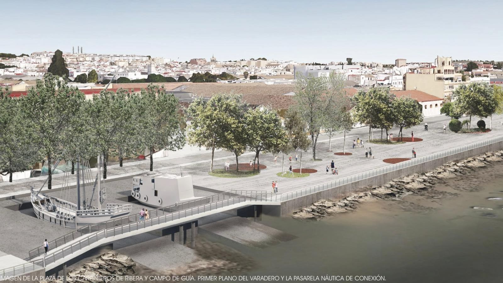 Otro tramo del paseo fluvial, en la recreación virtual del proyecto.