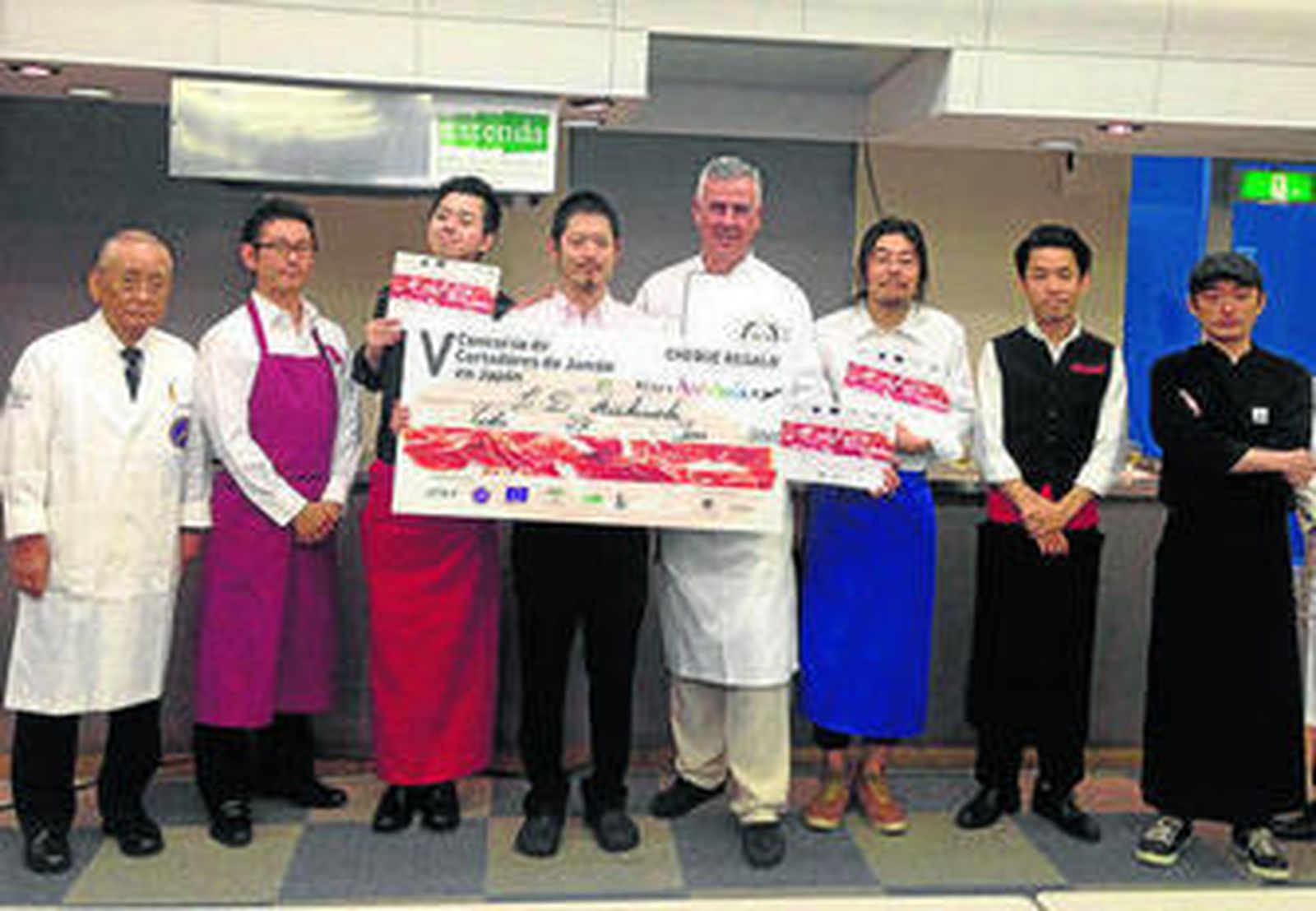 Acción de promoción del jamón ibérico en Tokio (Japón).