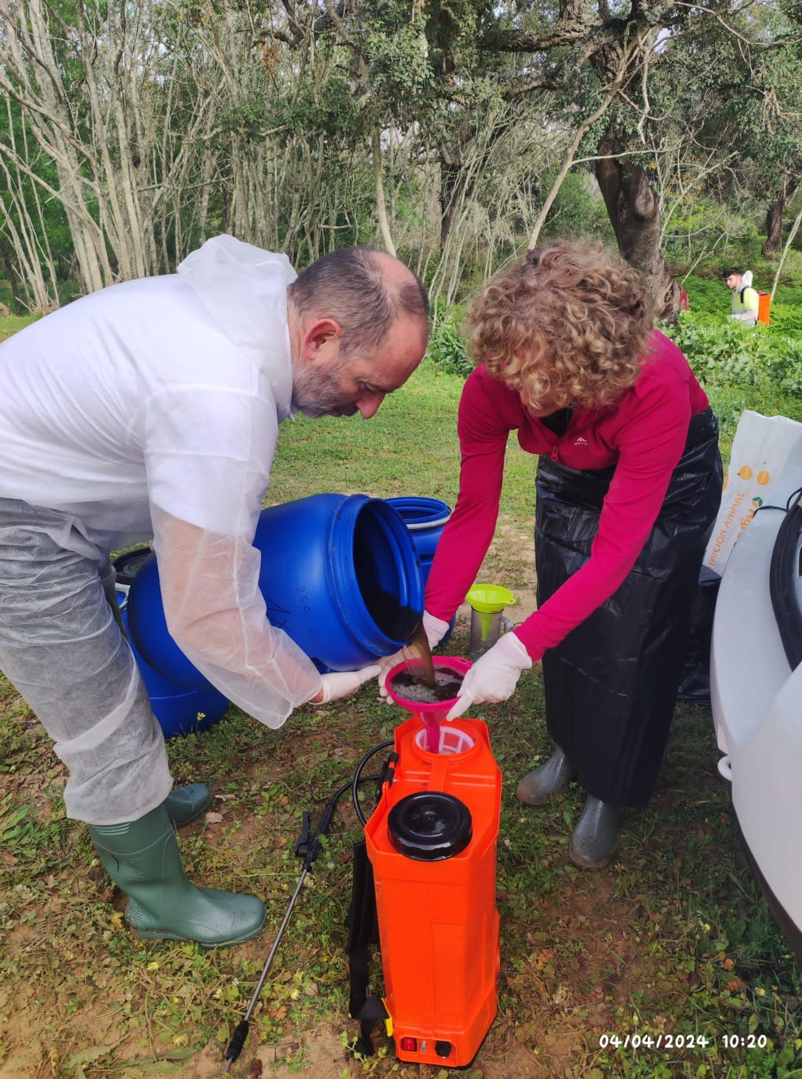 Preparación del fertilizante para su aplicación.