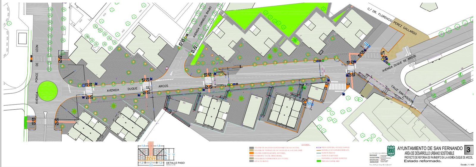 Proyecto de remodelación de la avenida Duque de Arcos, en San Fernando