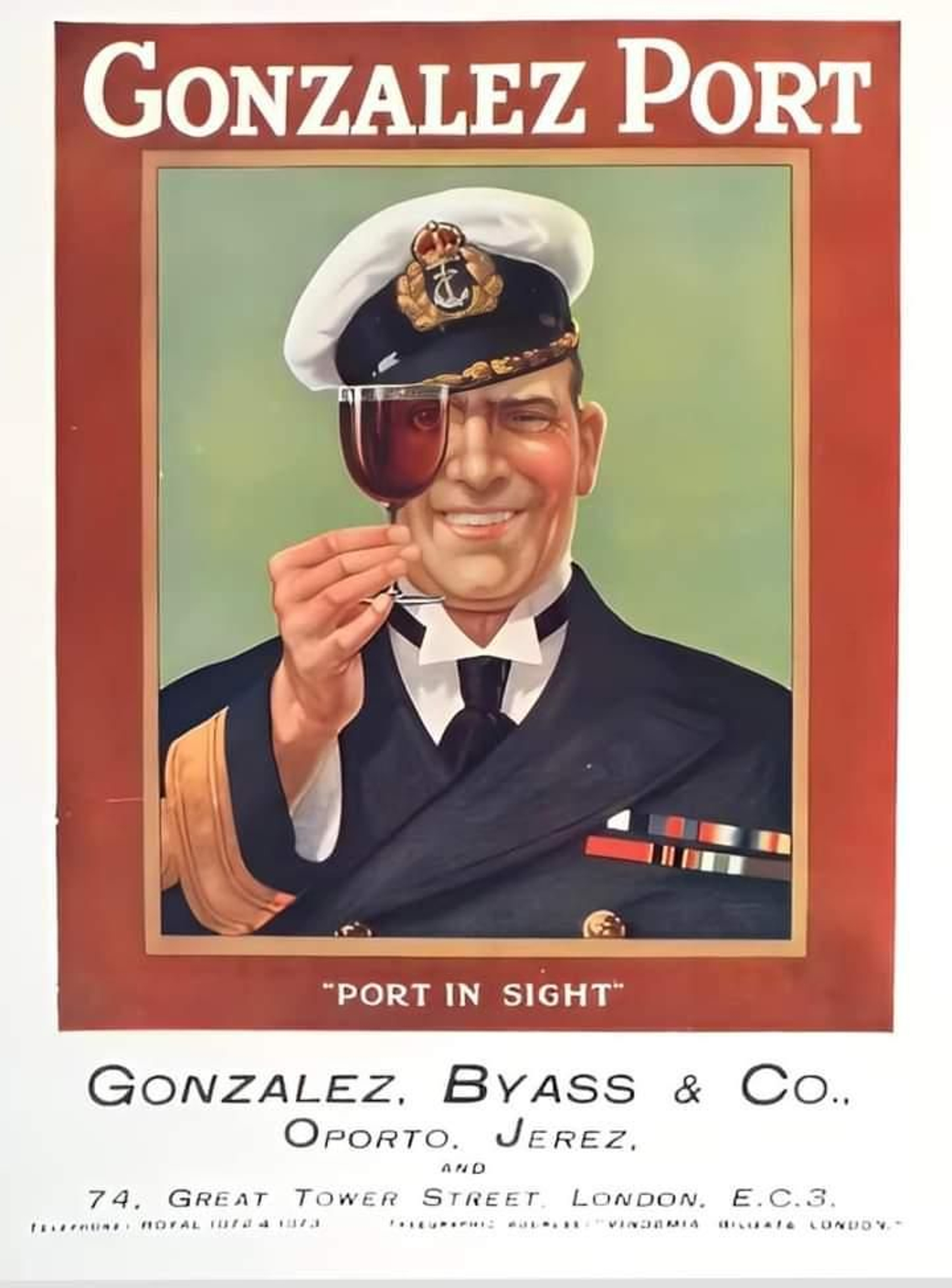 Anuncio inglés para el oporto de González Byass.