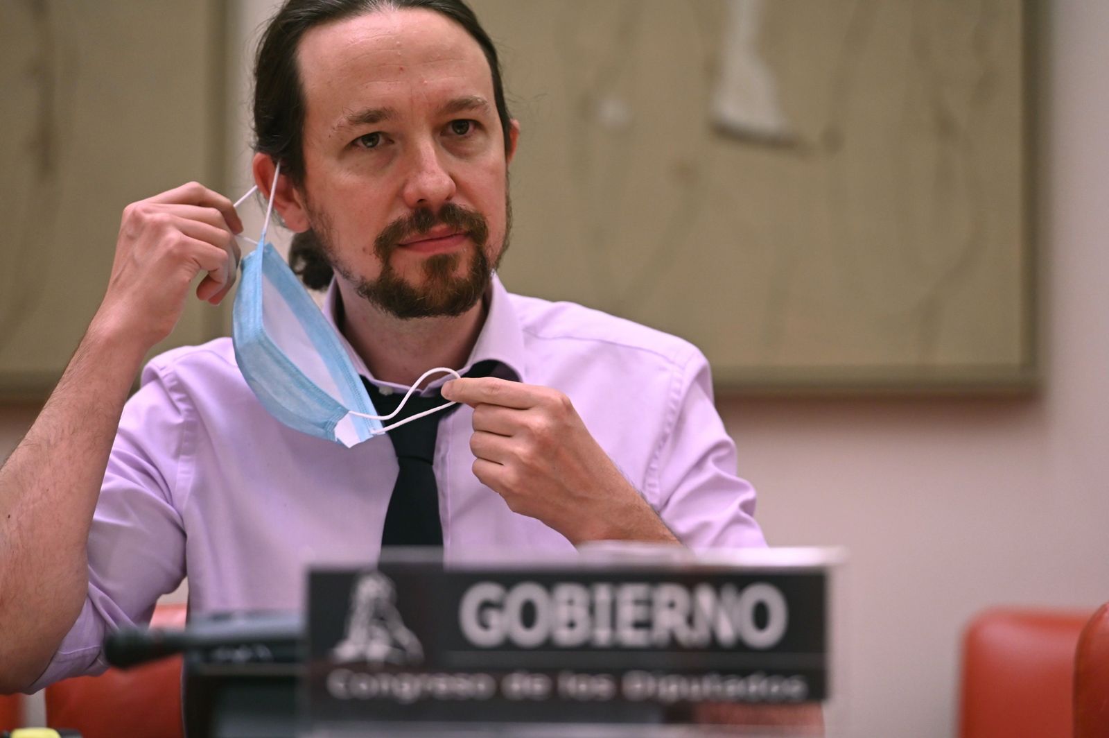 El vicepresidente segundo del Gobierno, Pablo Iglesias, en una comparecencia ante la Comisión de Derechos Sociales y Políticas Integrales de la Discapacidad del Congreso.