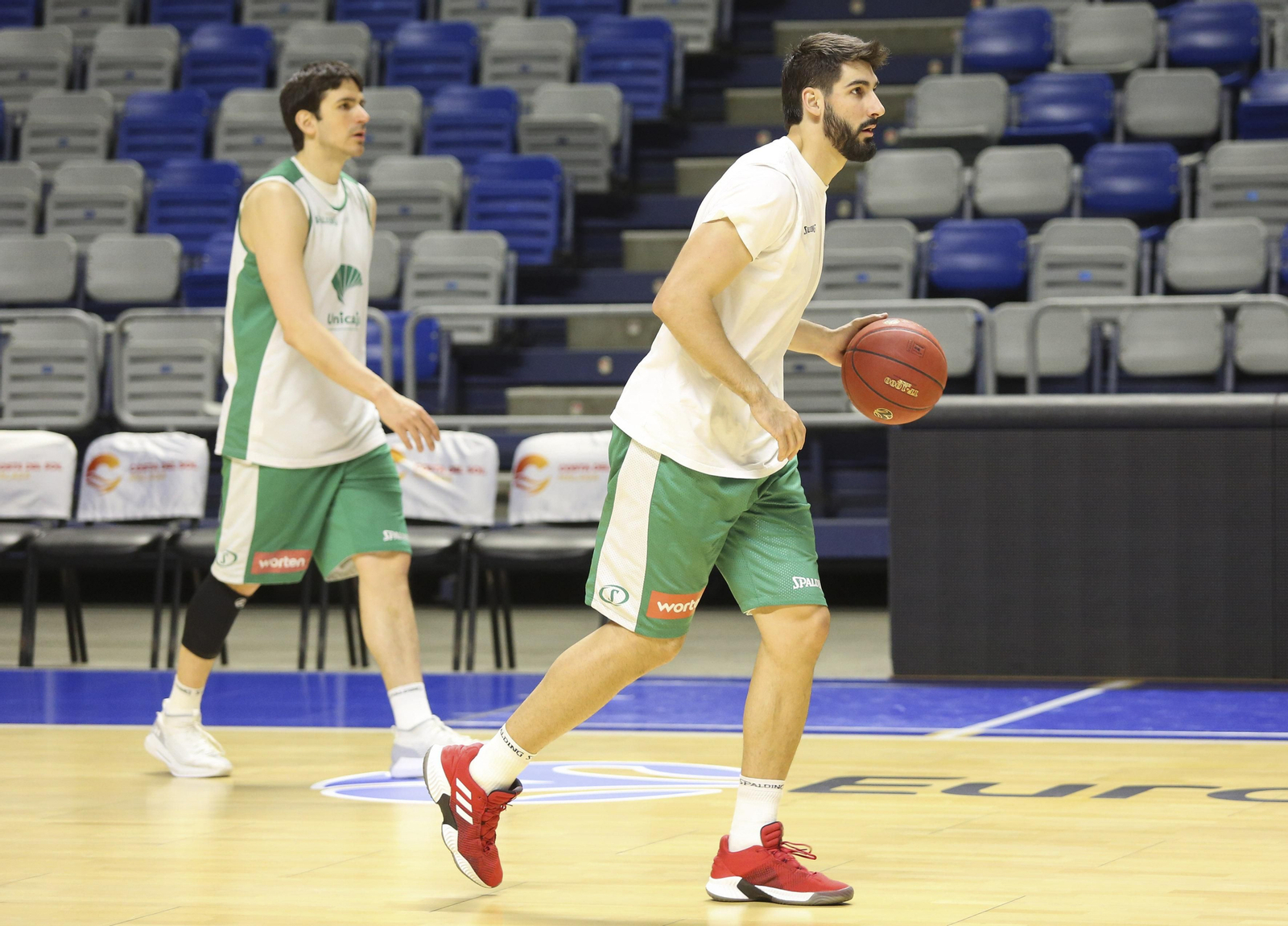 Dani Díez y Carlos Suárez, en un entrenamiento.