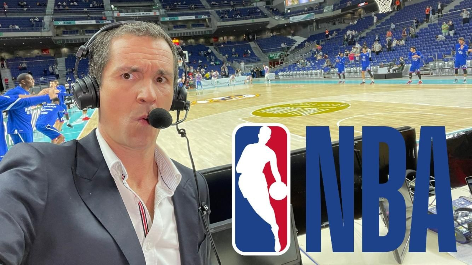 Lalo Alzueta, en una narración en el Movistar Arena de Madrid.