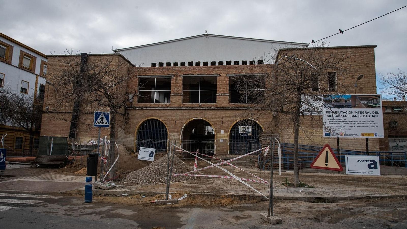 Obras de rehabilitación del Mercado de San Sebastián.