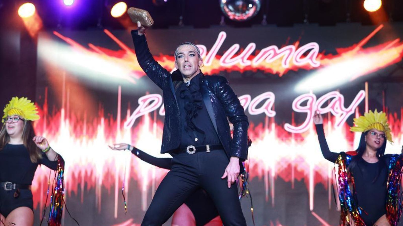 El concejal David Calleja, durante su actuación.