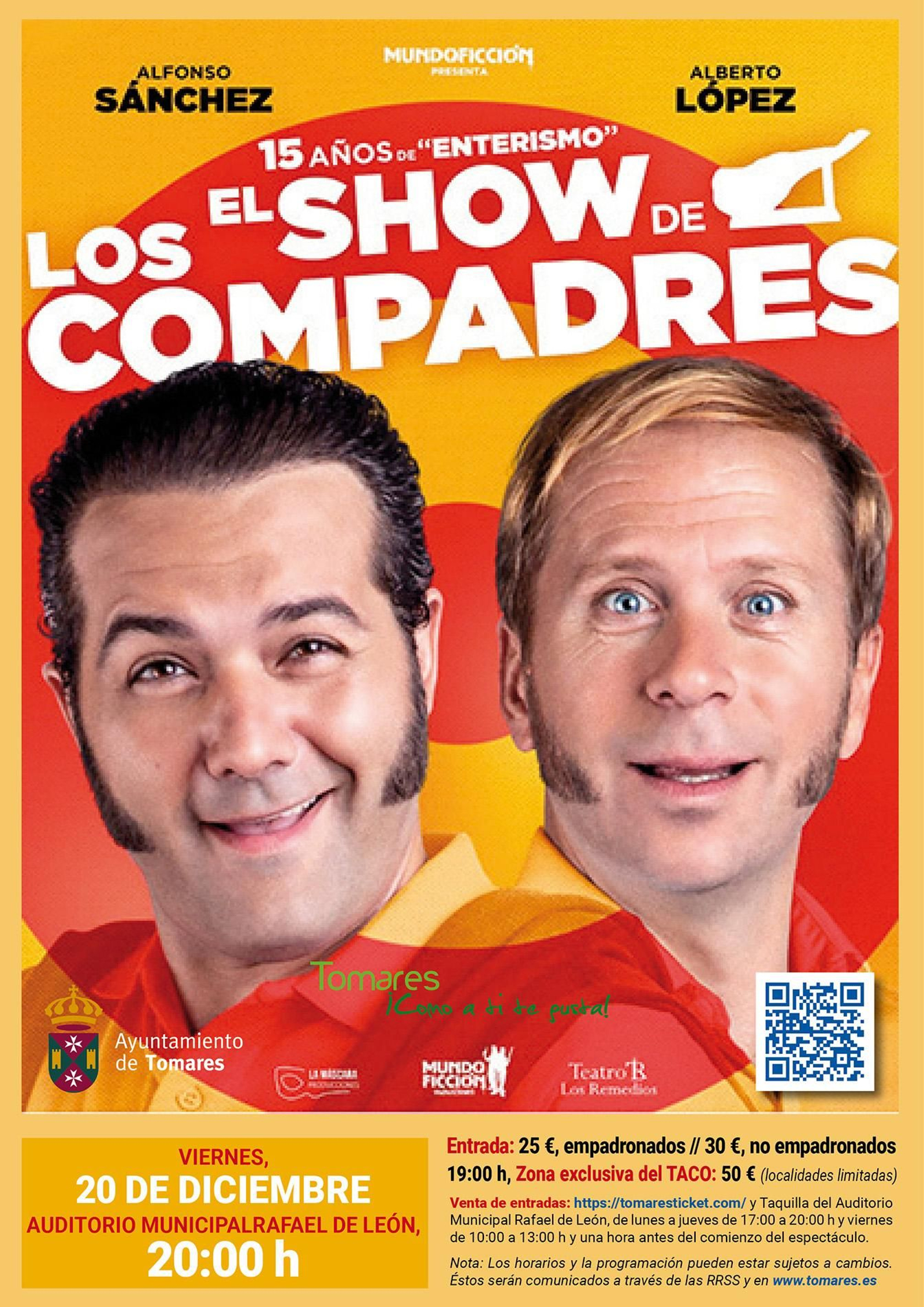 El cartel del espectáculo de Los Compadres.