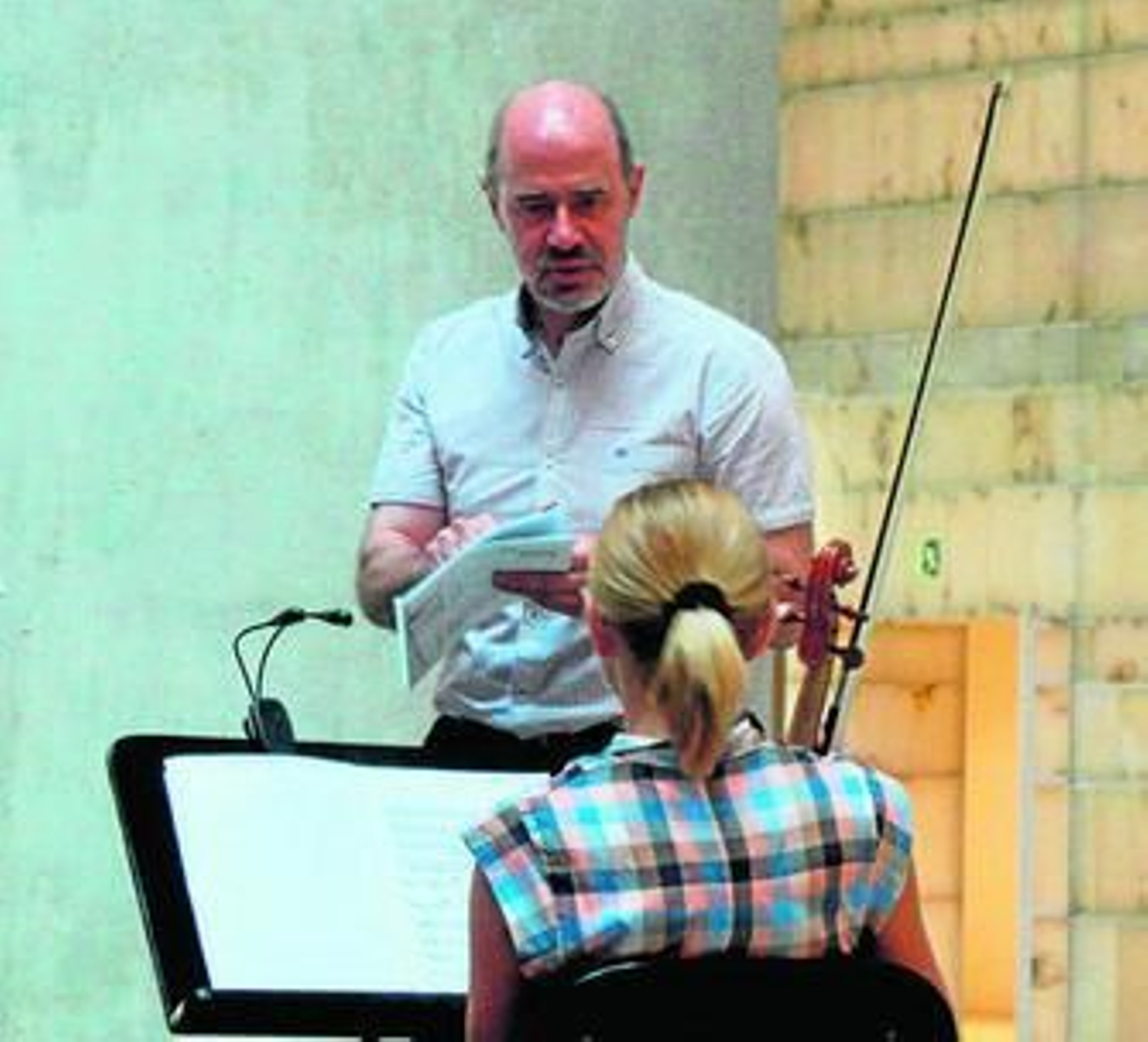 Sebastián Mariné durante uno de los ensayos de ayer en El Cubo
