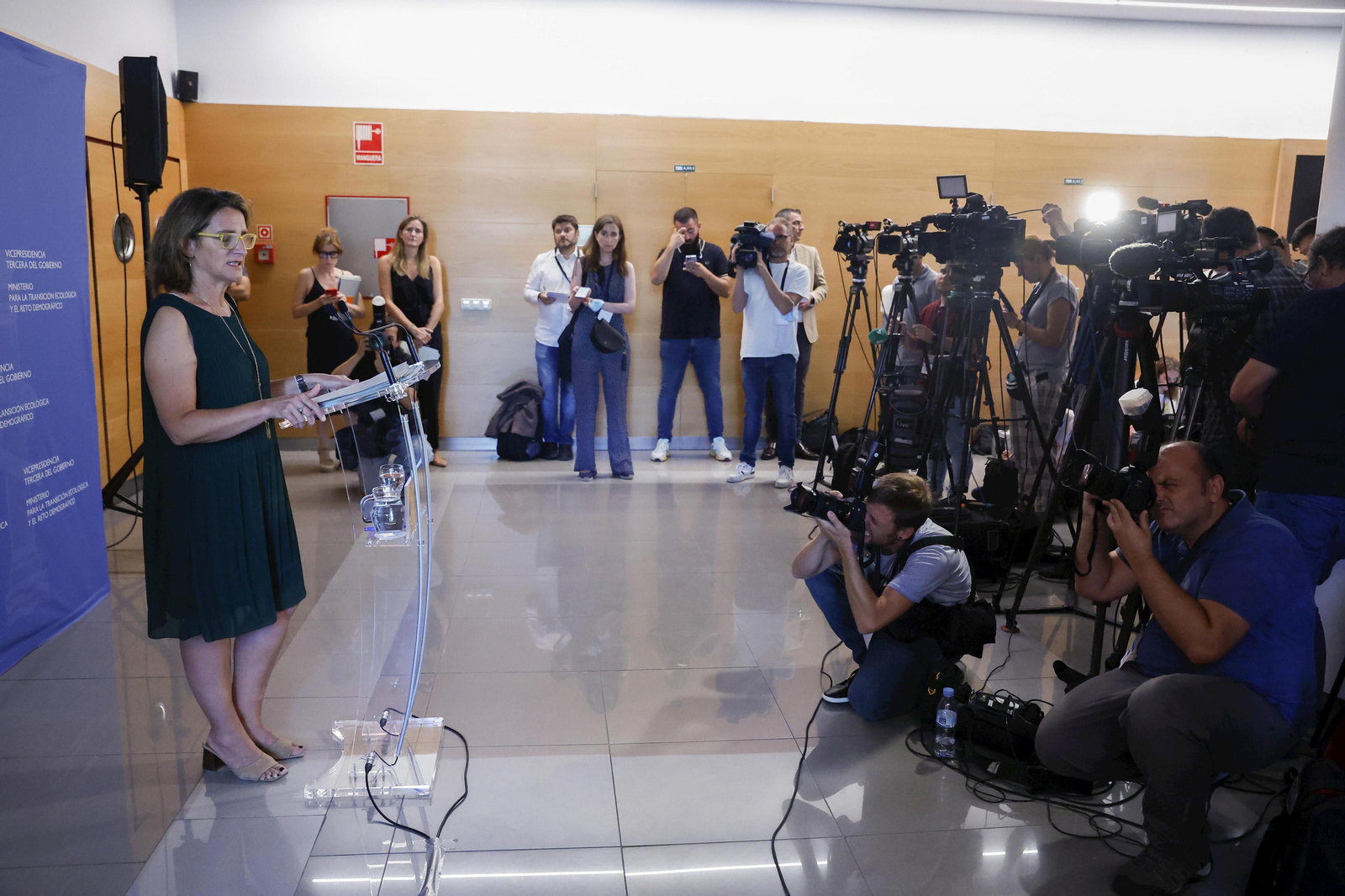 Teresa Ribera, ministra para la Transición Ecológica, en una rueda de prensa reciente