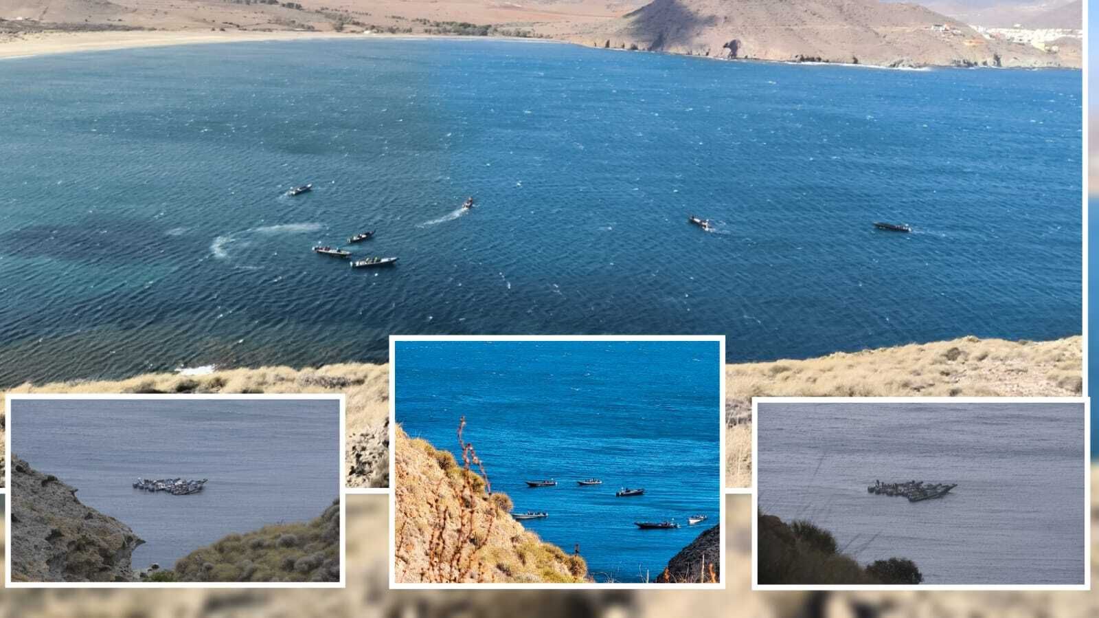 Narcolanchas en la costa almeriense.