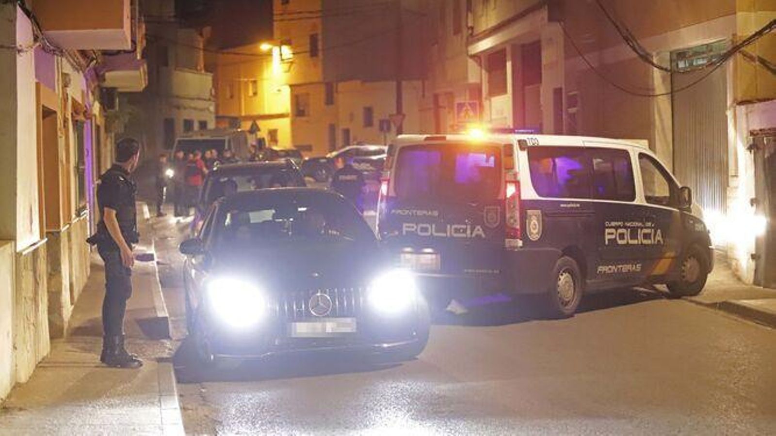 Uno de los controles policiales, en La Piñera