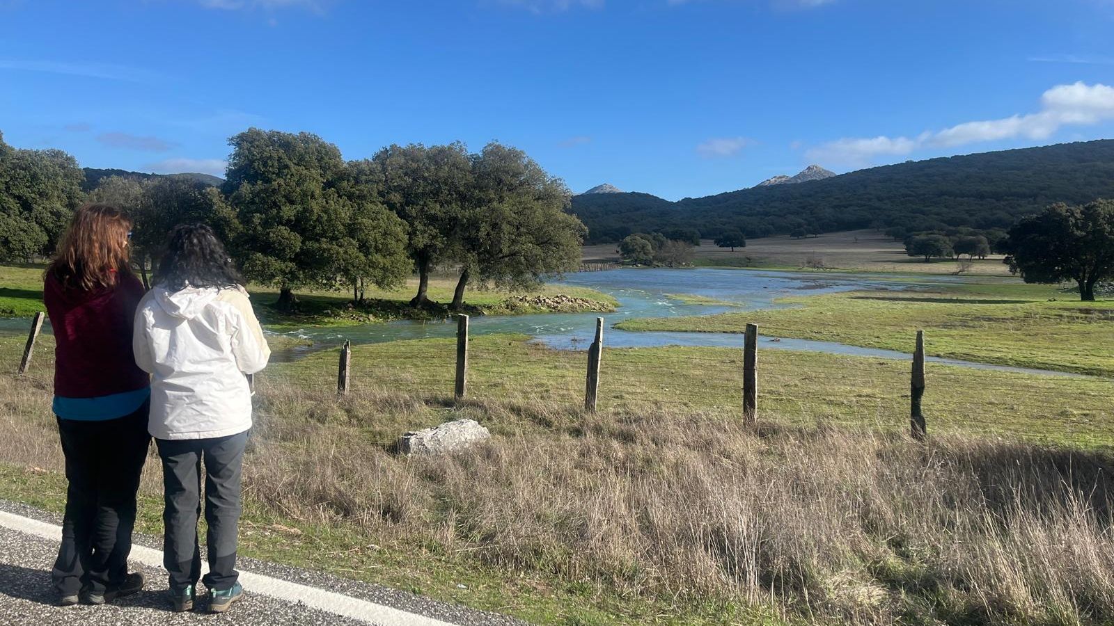 Llanos inundados de agua en lo alto de la Sierra de Cádiz.