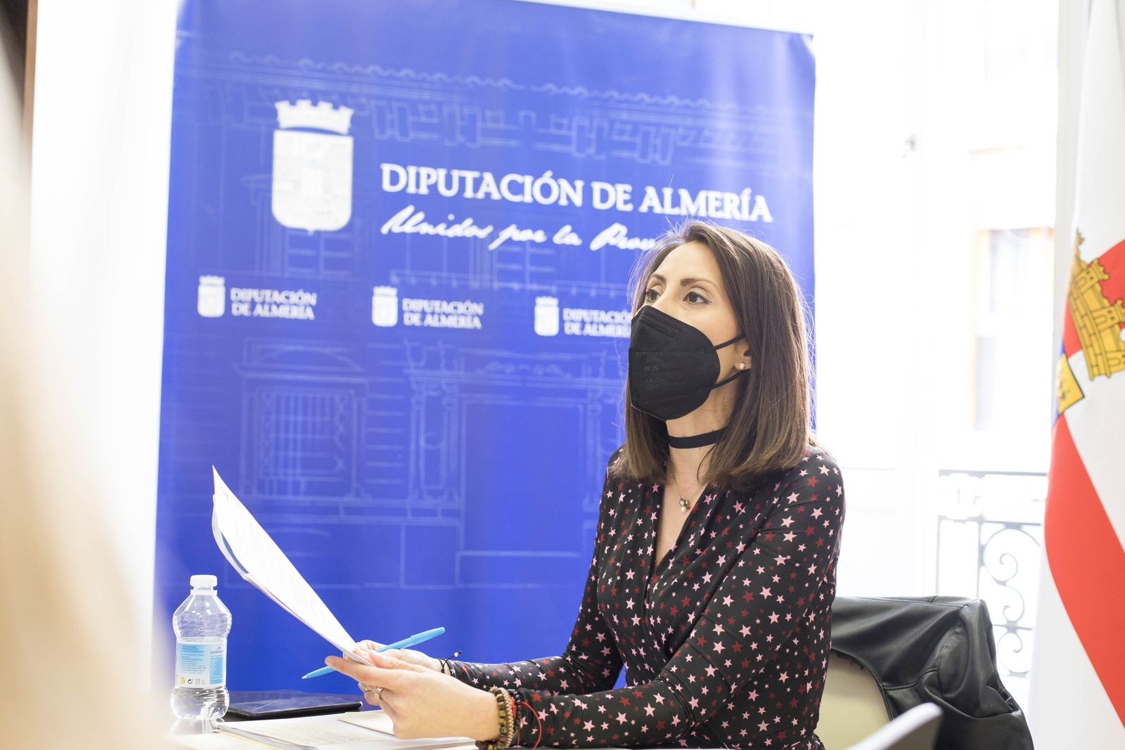 Carmen Belén López durante la lectura del manifiesto.