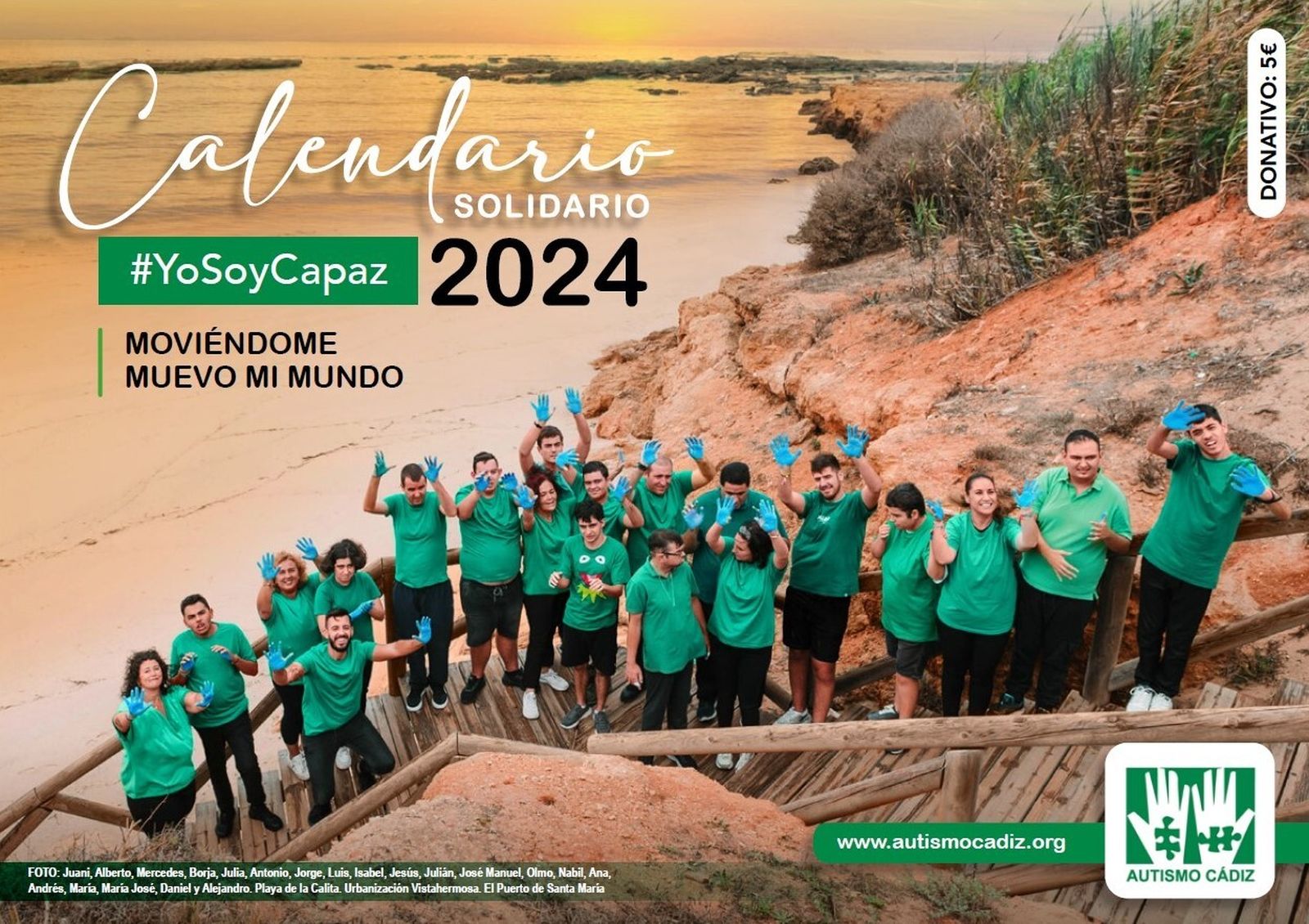 Portada del Calendario Solidario 2024 de Autismo Cádiz.