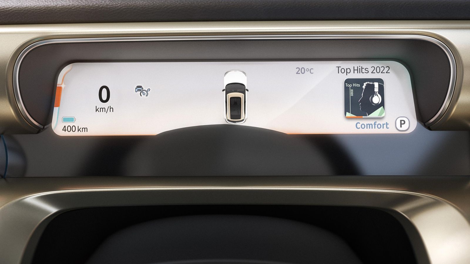 Como en otros muchos eléctricos, la instrumentación cuenta con una pequeña pantalla. Su información se refuerza con un HUD.