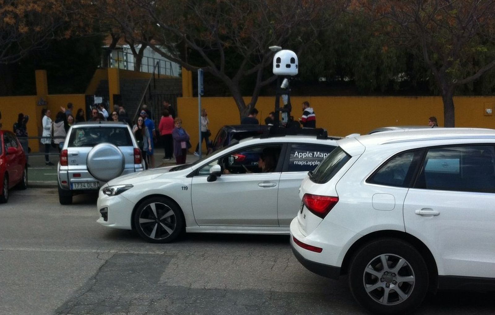 Uno de los coches de Apple Maps, en San García este viernes