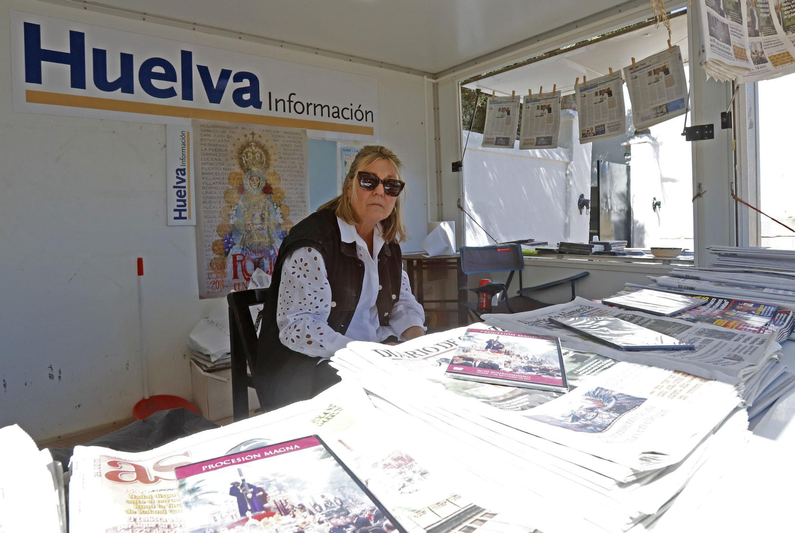 Ambiente en la aldea del Rocío en la jornada del sábado