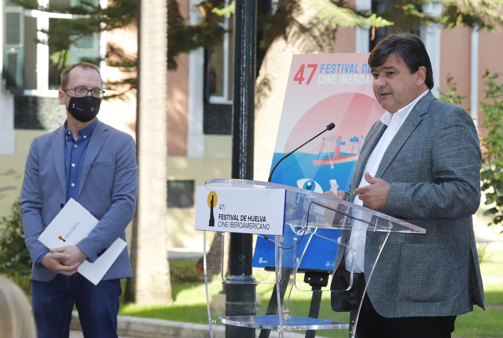 Imágenes de la presentación del cartel de la 47 edición del Festival de Cine Iberoamericano de Huelva