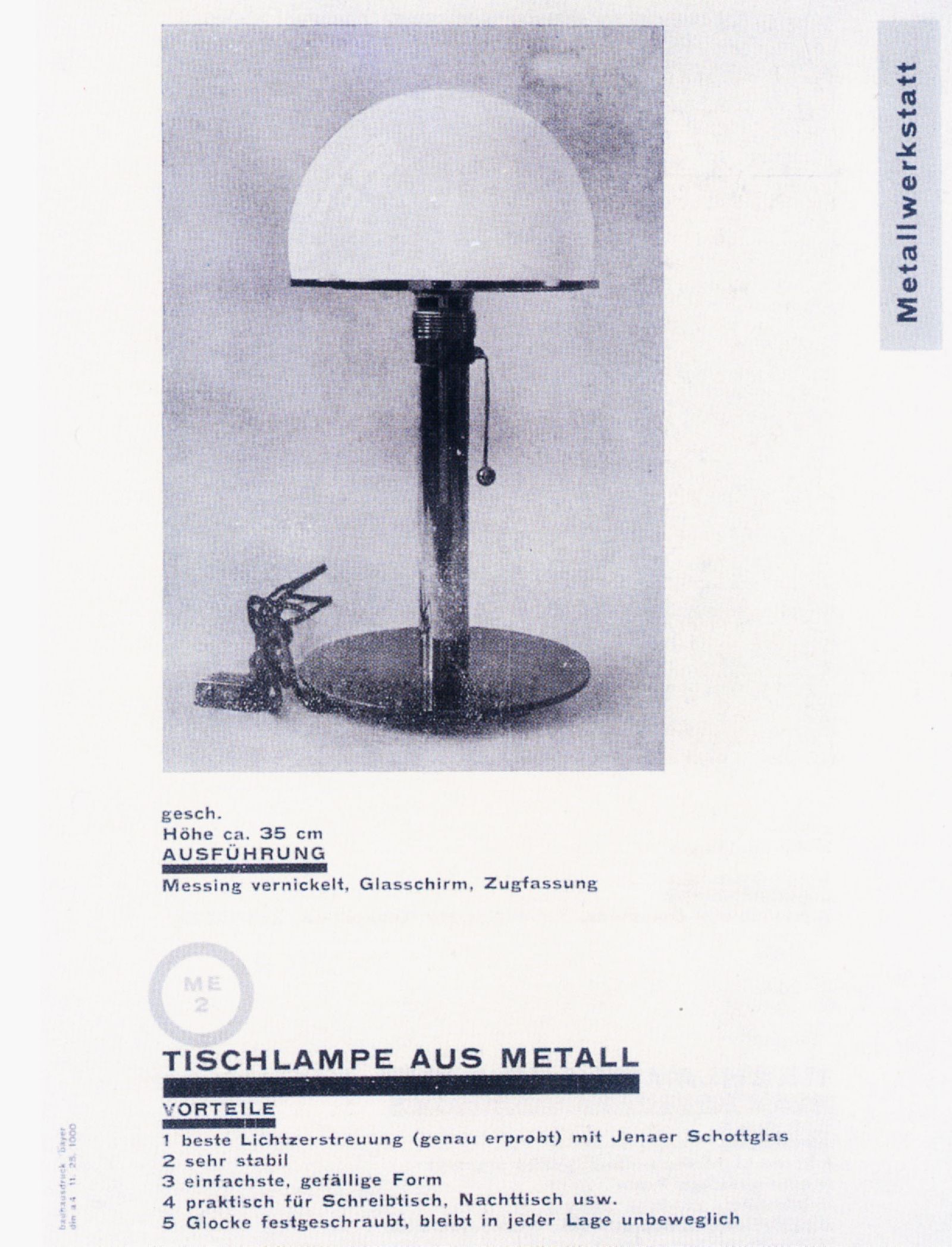 Lámpara de mesa de Jucker y Wagenfeld, de 1923.