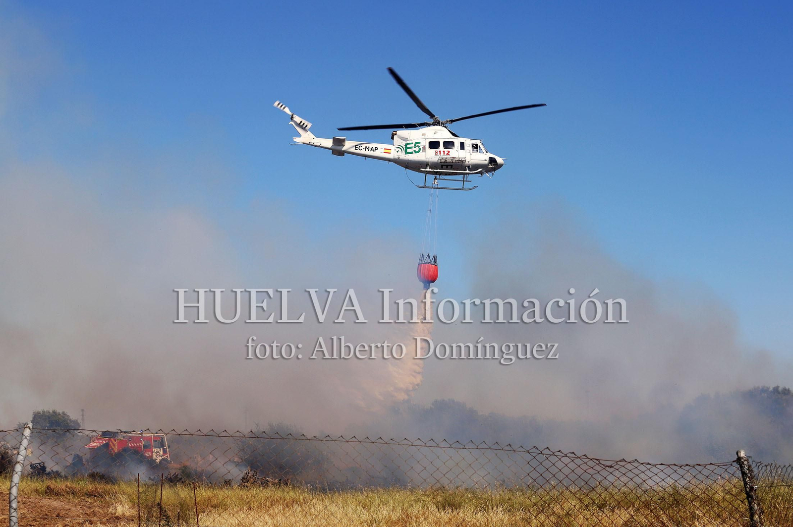 Imágenes del incendio en Doñana