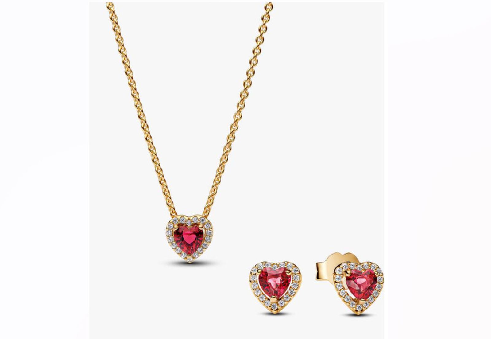 Conjunto de Regalo Collar y Pendientes Corazón Elevado