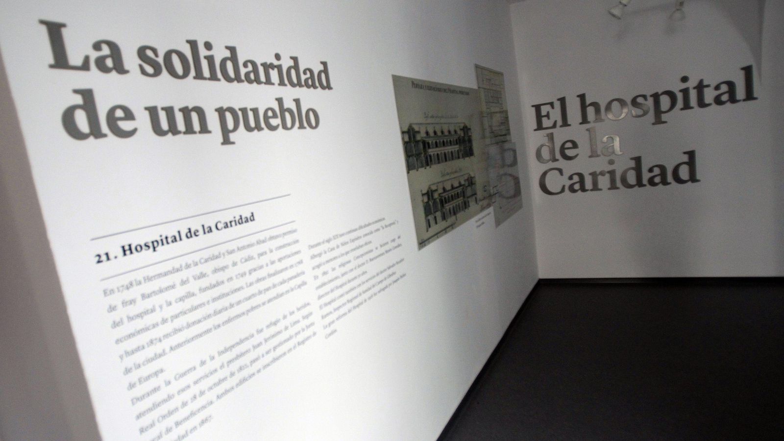 Sala del actual Museo de Algeciras dedicada a explicar el antiguo uso como hospital.