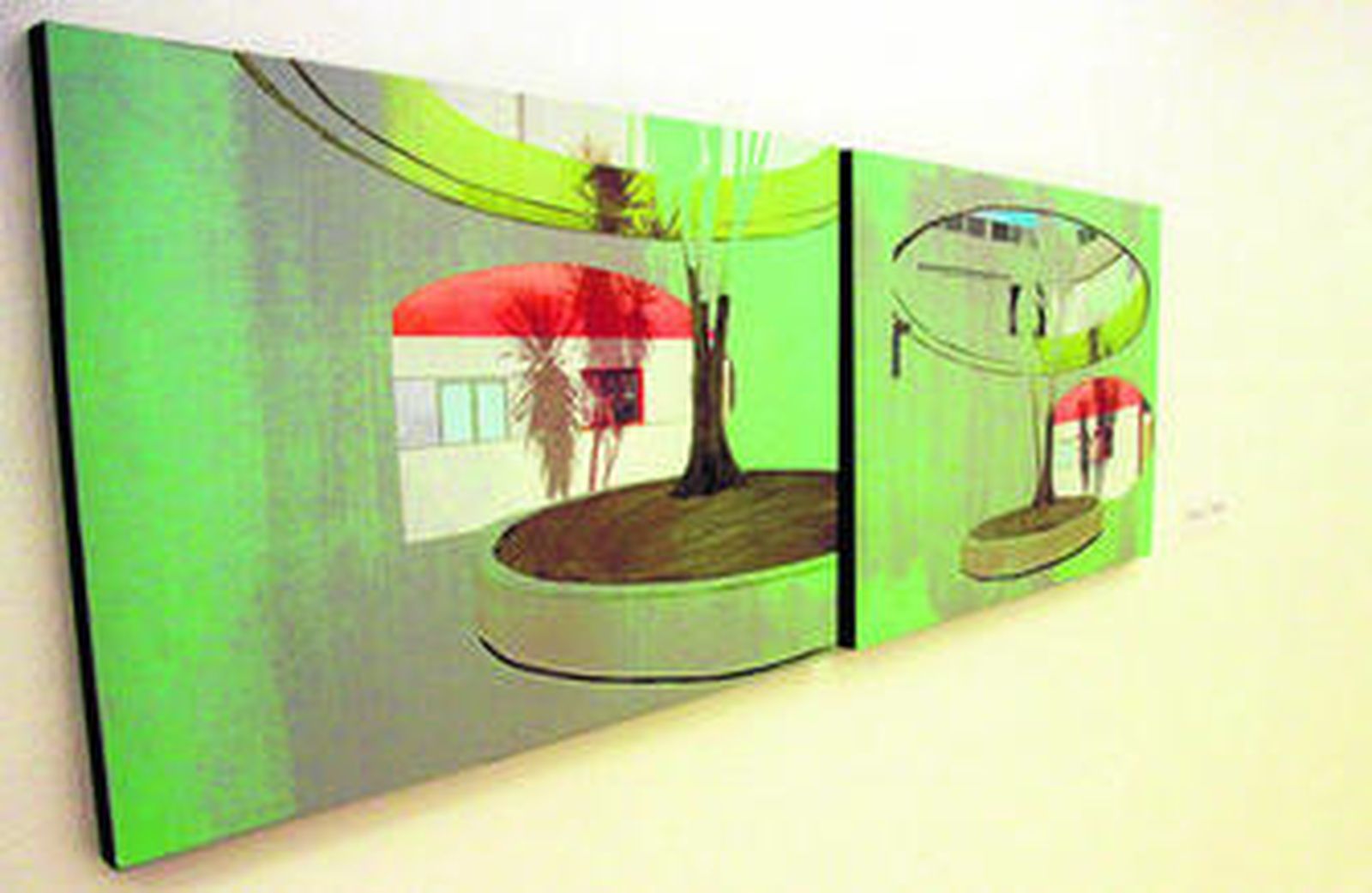 El artista recrea en sus lienzos esa 'Arquitectura del relax' que jalonó en los 60 y 70 la Costa del Sol.