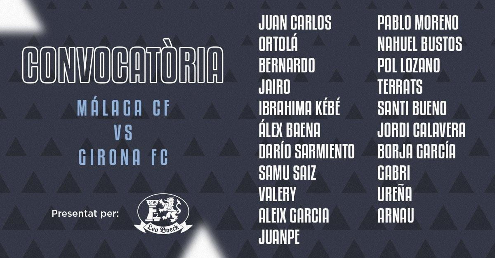 La lista de convocados del Girona