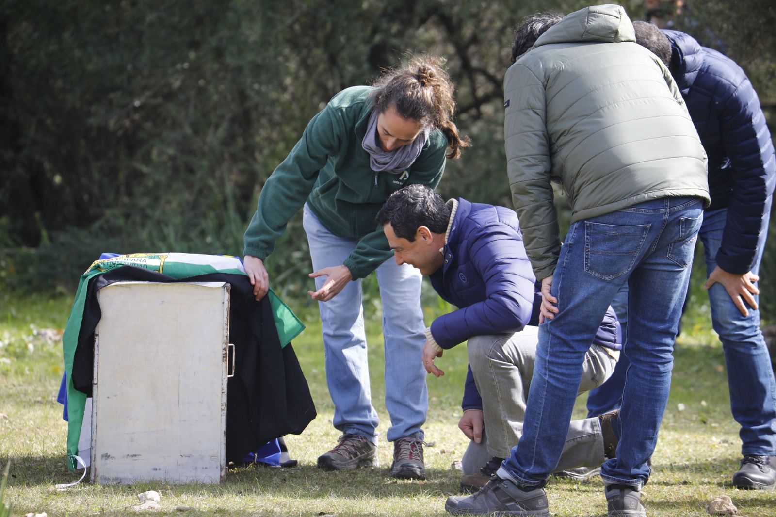 Junma Moreno, durante la suelta de la lince 'Sandía' en Almodóvar del Río.