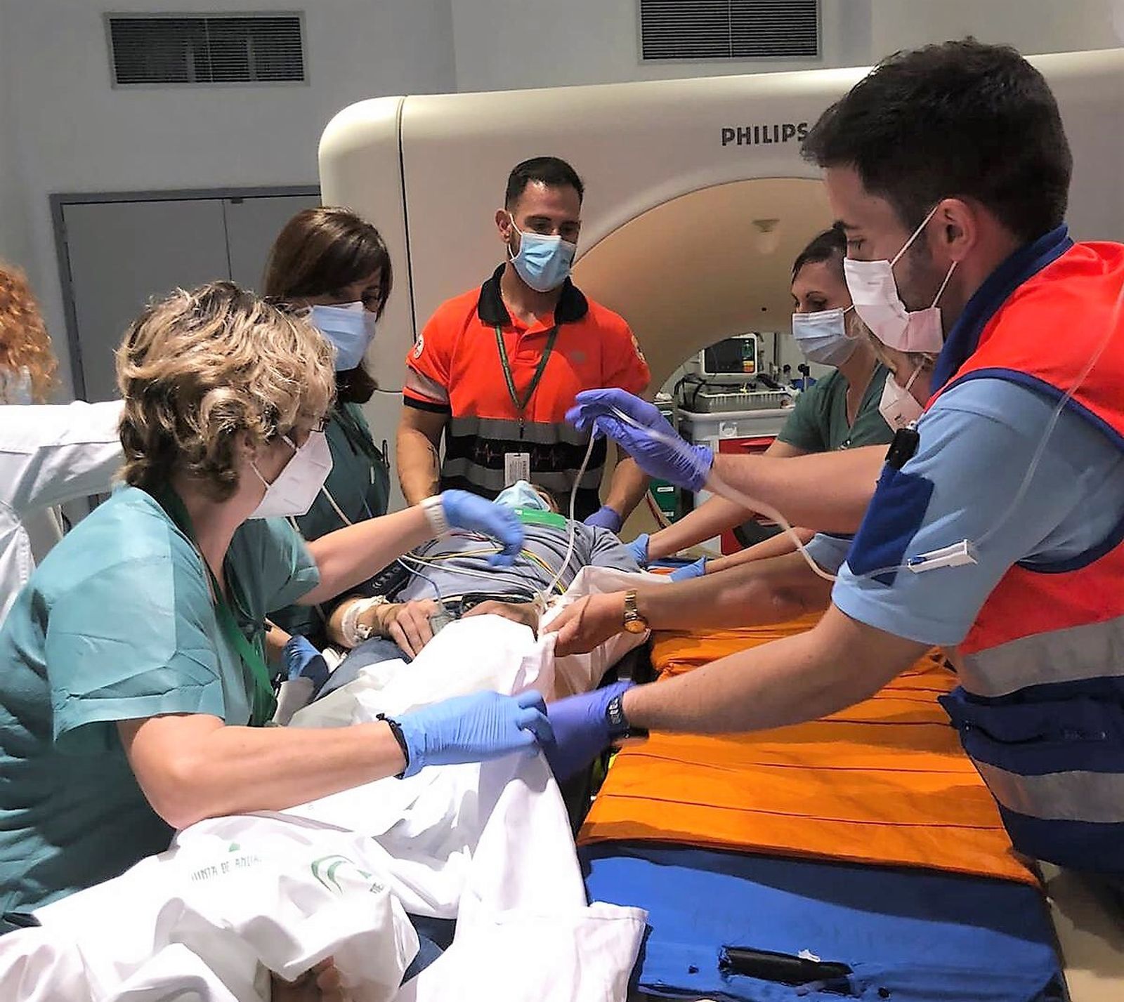 Imagen del simulacro de ictus