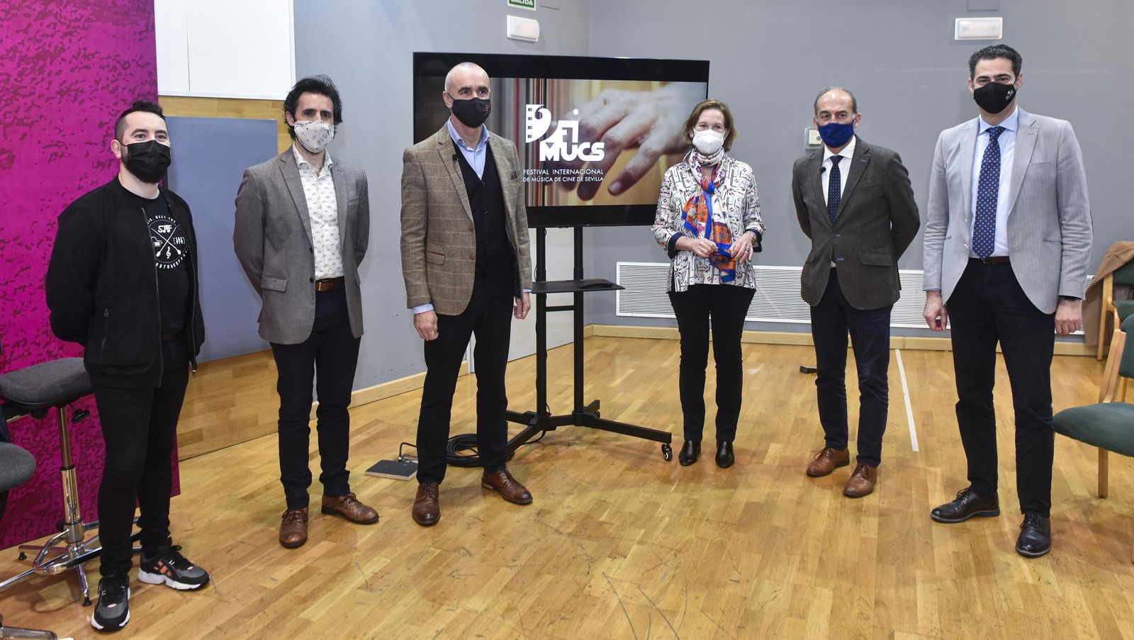 Presentación del Fimucs en la sala de ensayos de la ROSS en el Teatro de la Maestranza.