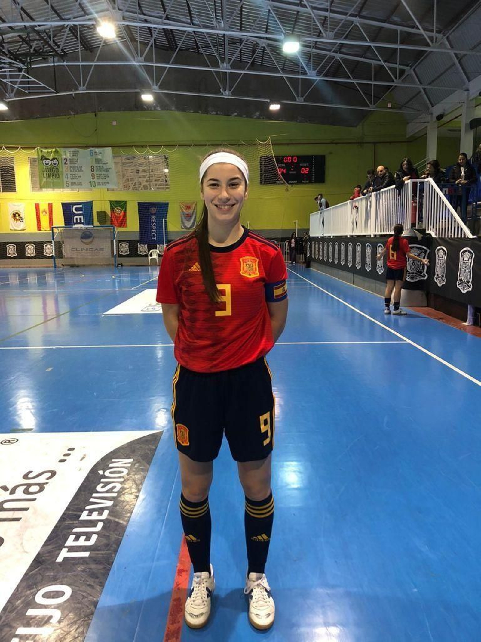 Eva González, en una de sus convocatorias con la selección española.