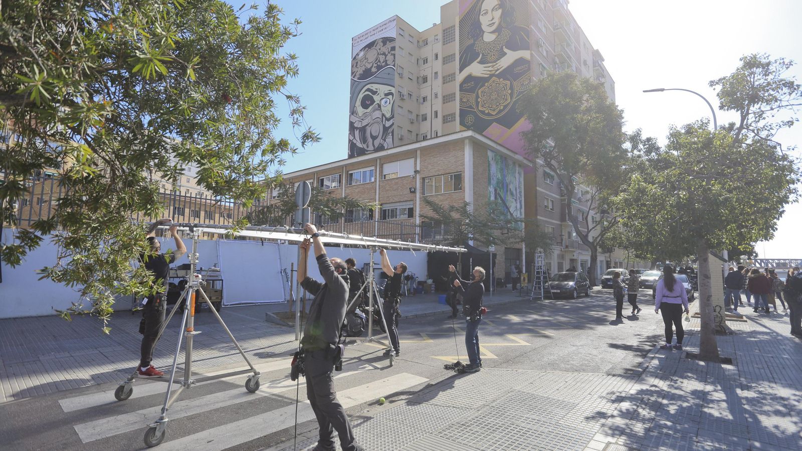 Rodaje junto al colegio público García Lorca. Rodaje junto al colegio público García Lorca.