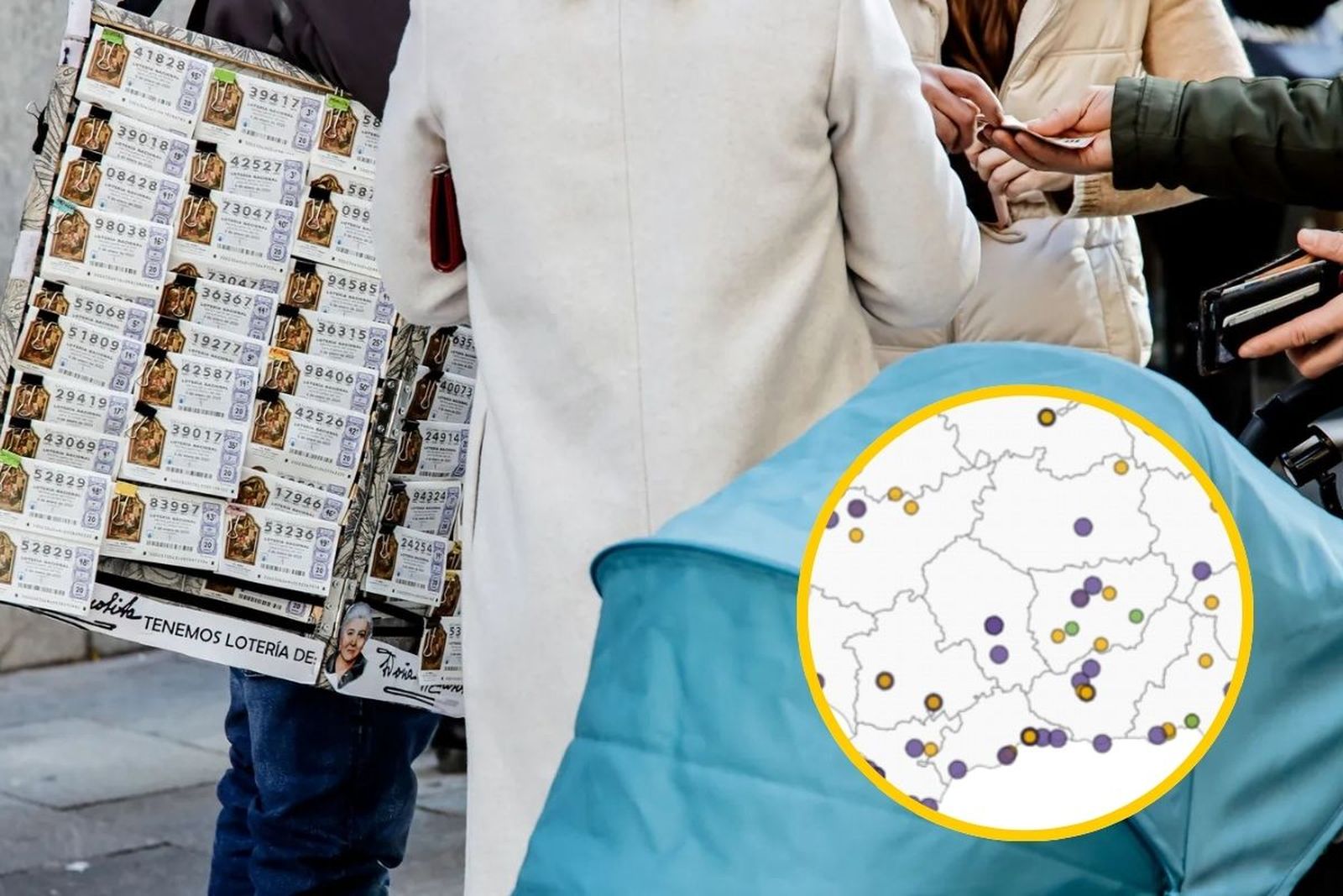 Mapa de las localidades premiadas en la Lotería de El Niño 2026