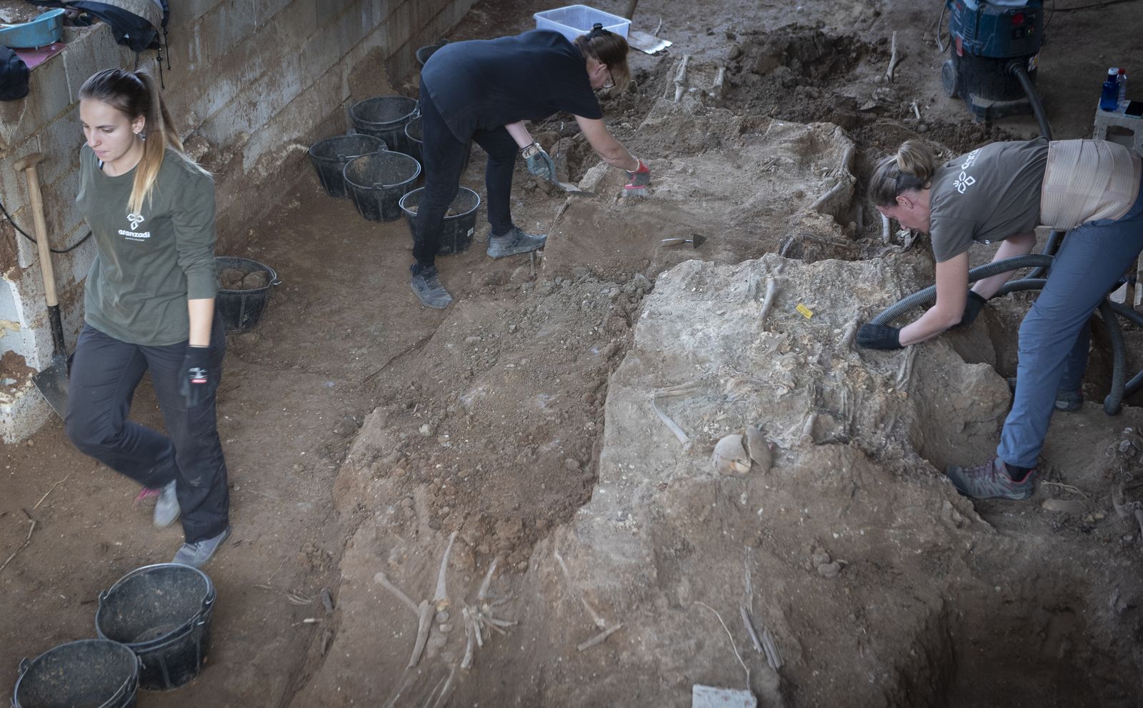 Imágenes de la fosa común de Pico Reja, en el cementerio de San Fernando