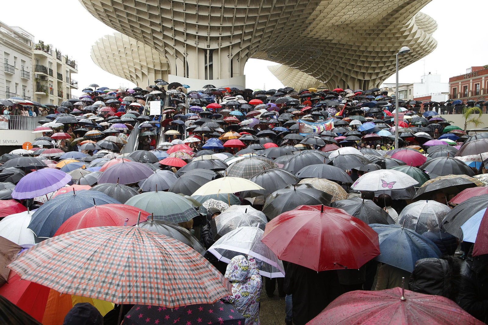 Las imágenes de la manifestación por las pensiones públicas en Sevilla