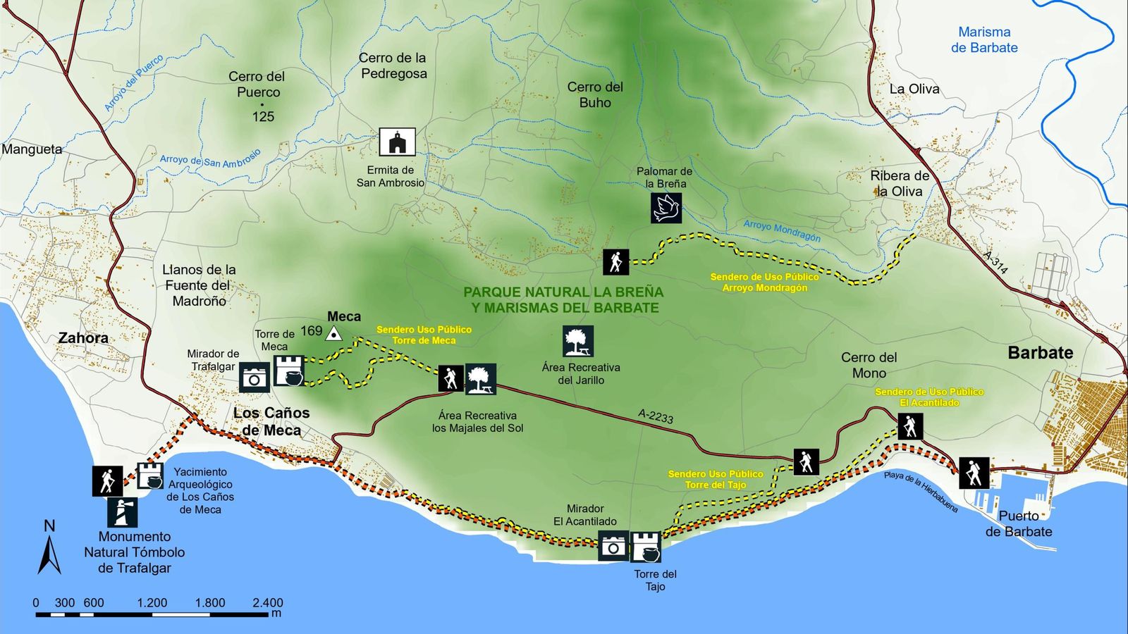 Mapa Barbate-Cabo de Trafalgar.